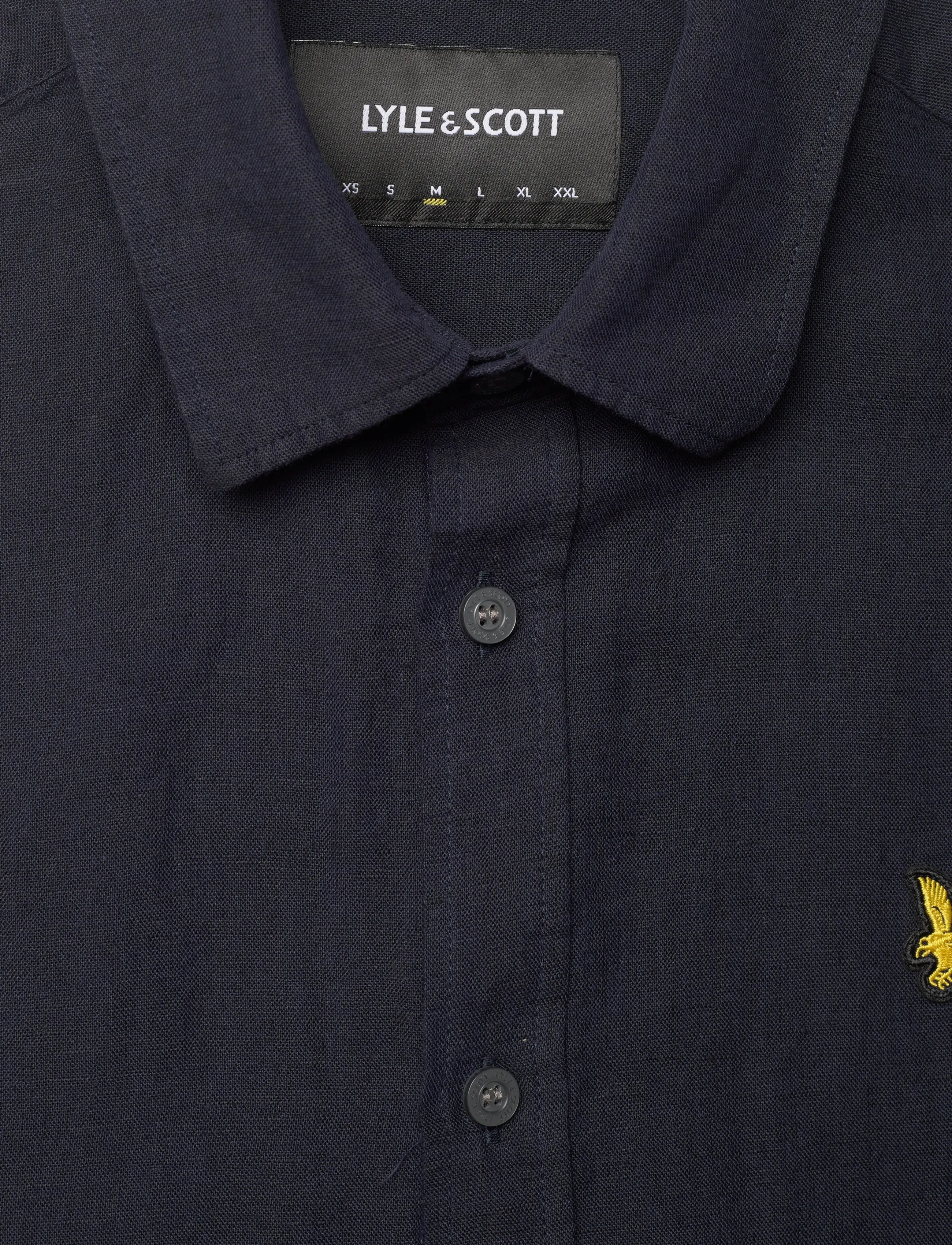 Lyle & Scott - Long Sleeve Linen Blend Shirt - linneskjortor - dark navy - 5