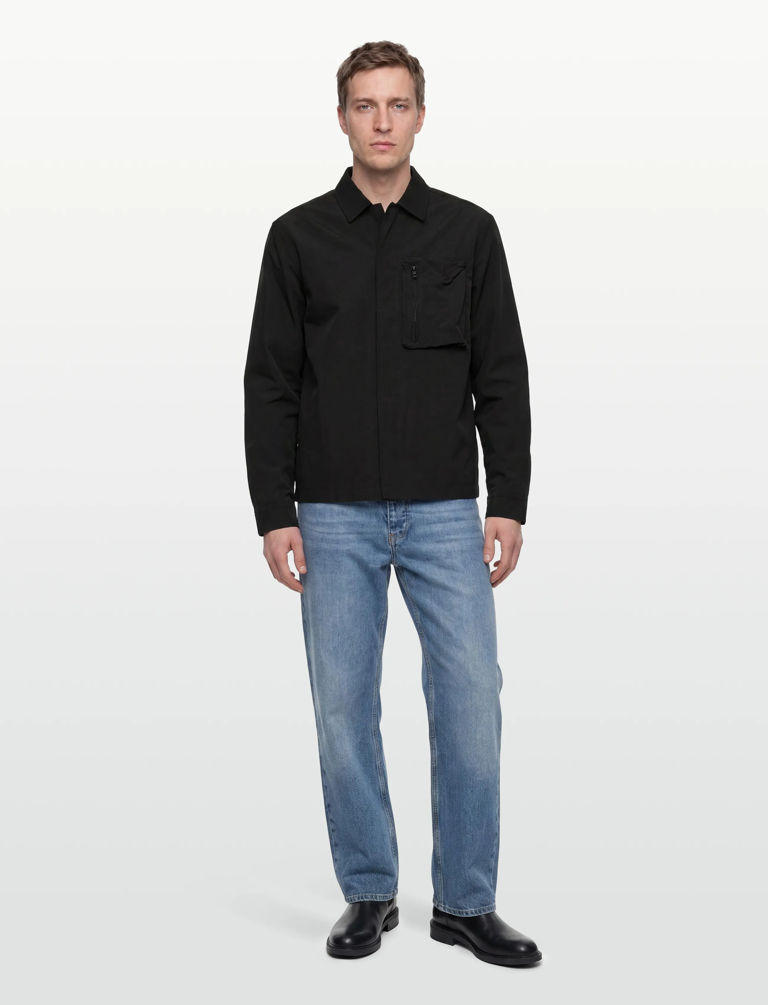 Lyle & Scott Lightweight Ripstop Overshirt, L, Jackets, Schwarz - Light Männerswear