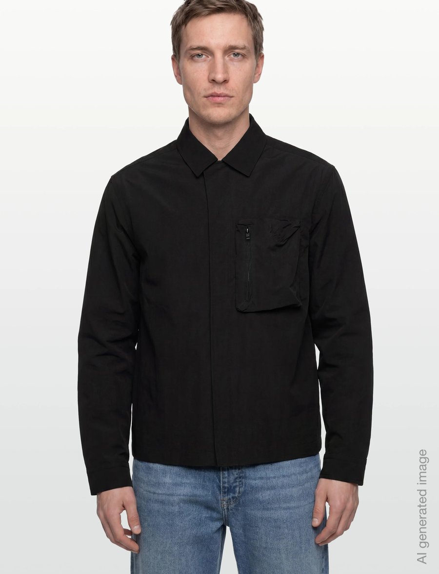 Lyle & Scott - Lightweight Ripstop Overshirt - höstjackor - z865 jet black - 3