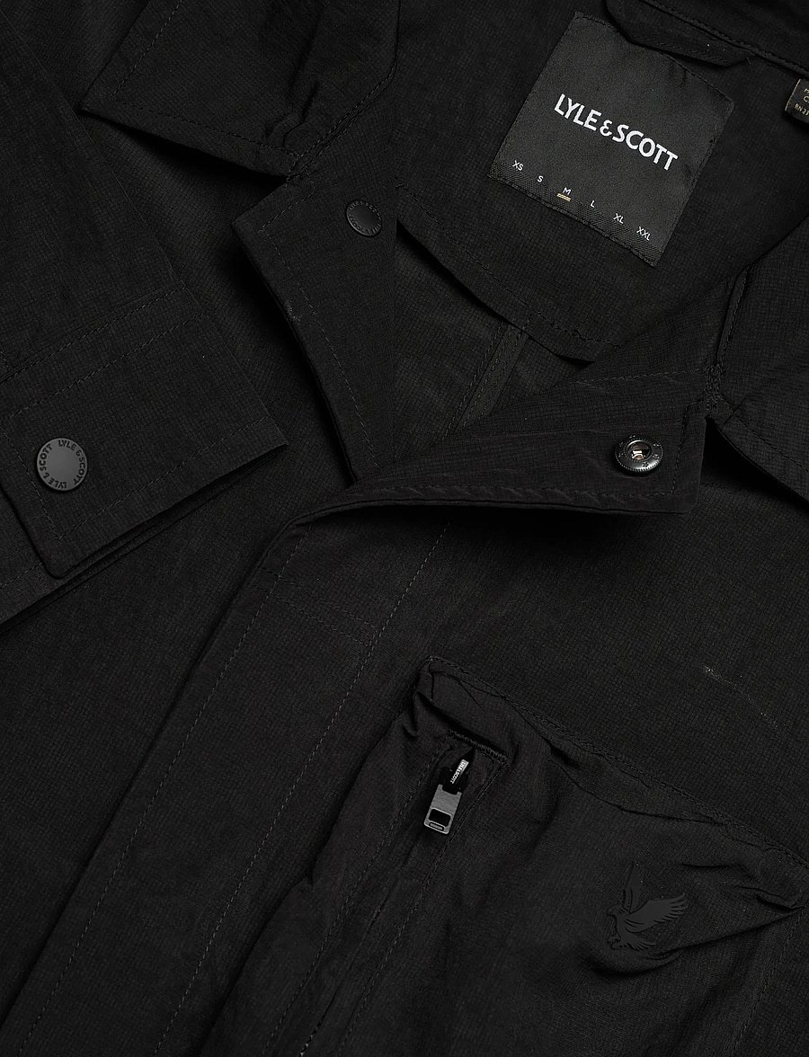 Lyle & Scott - Lightweight Ripstop Overshirt - höstjackor - z865 jet black - 5
