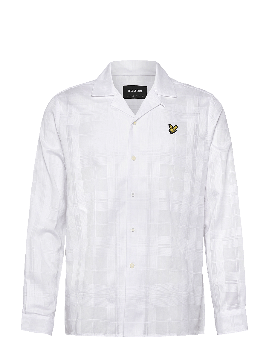 Lyle & Scott - Check Long Sleeve Revere Collar Shirt - ruudulised särgid - white - 1