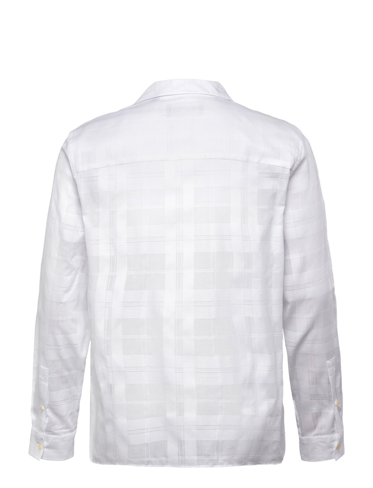 Lyle & Scott - Check Long Sleeve Revere Collar Shirt - ternede skjorter - white - 2