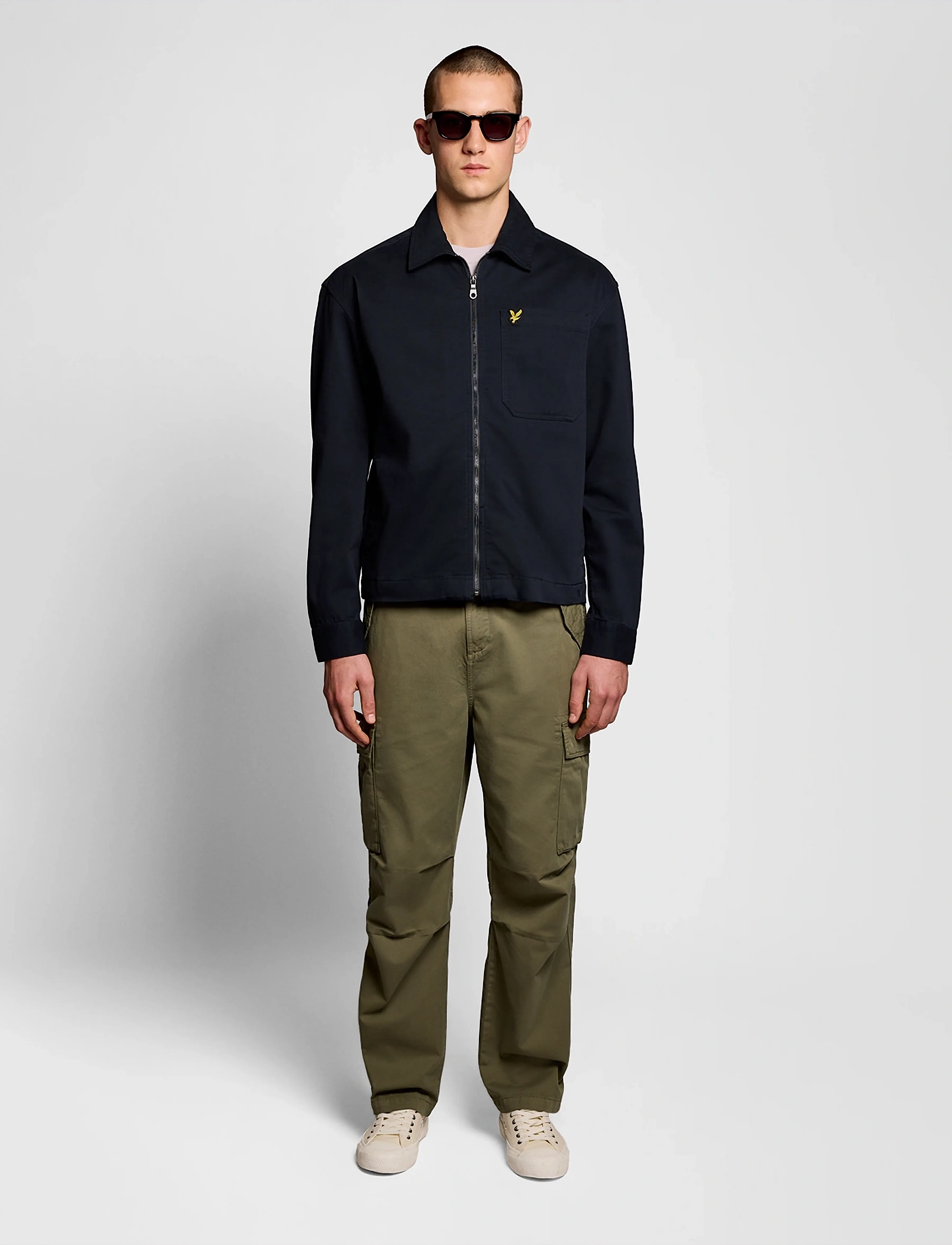 Lyle & Scott - Enzyme Wash Zip Through Overshirt - overshirts - dark navy - 5