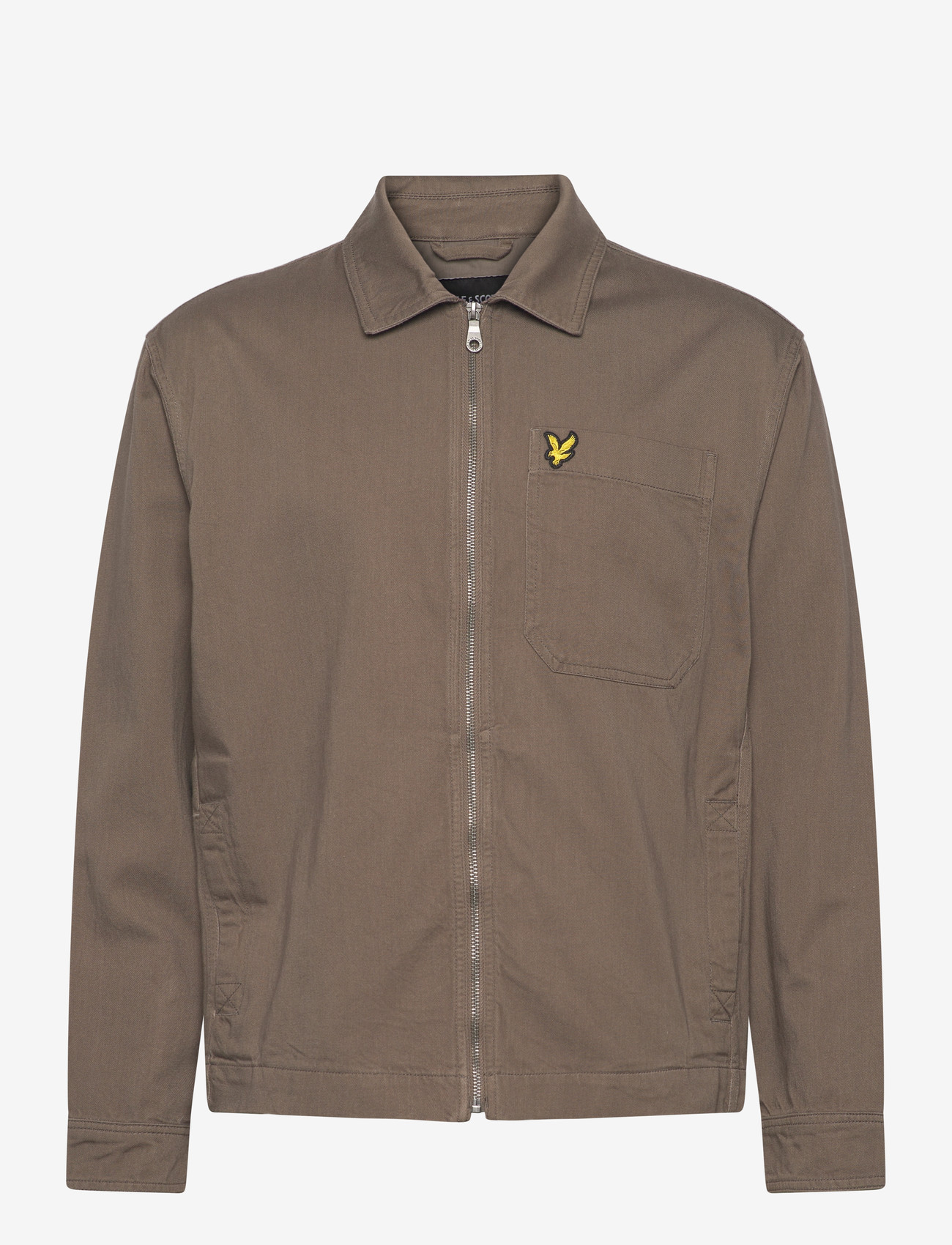 Lyle & Scott - Enzyme Wash Zip Through Overshirt - overshirts - khaki ash - 1