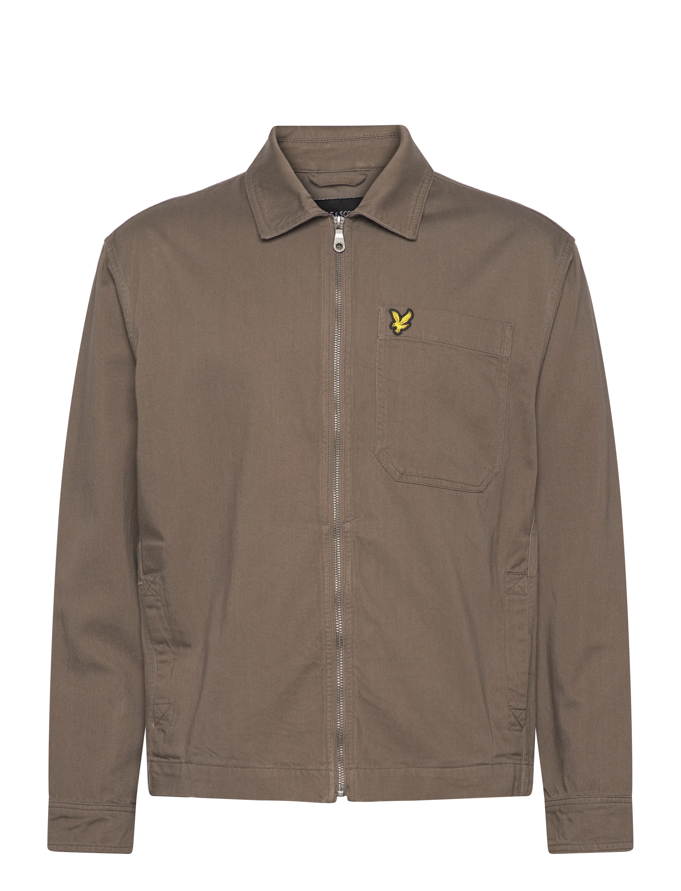 Lyle & Scott Enzyme Wash Zip Through Overshirt - Pealissärgid - KHAKI ASH / khaki/green