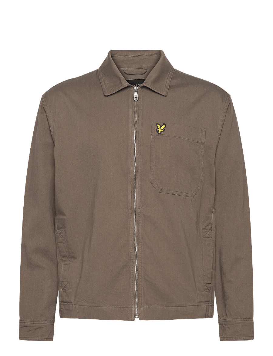 Lyle & Scott - Enzyme Wash Zip Through Overshirt - Überhemden - khaki ash - 1