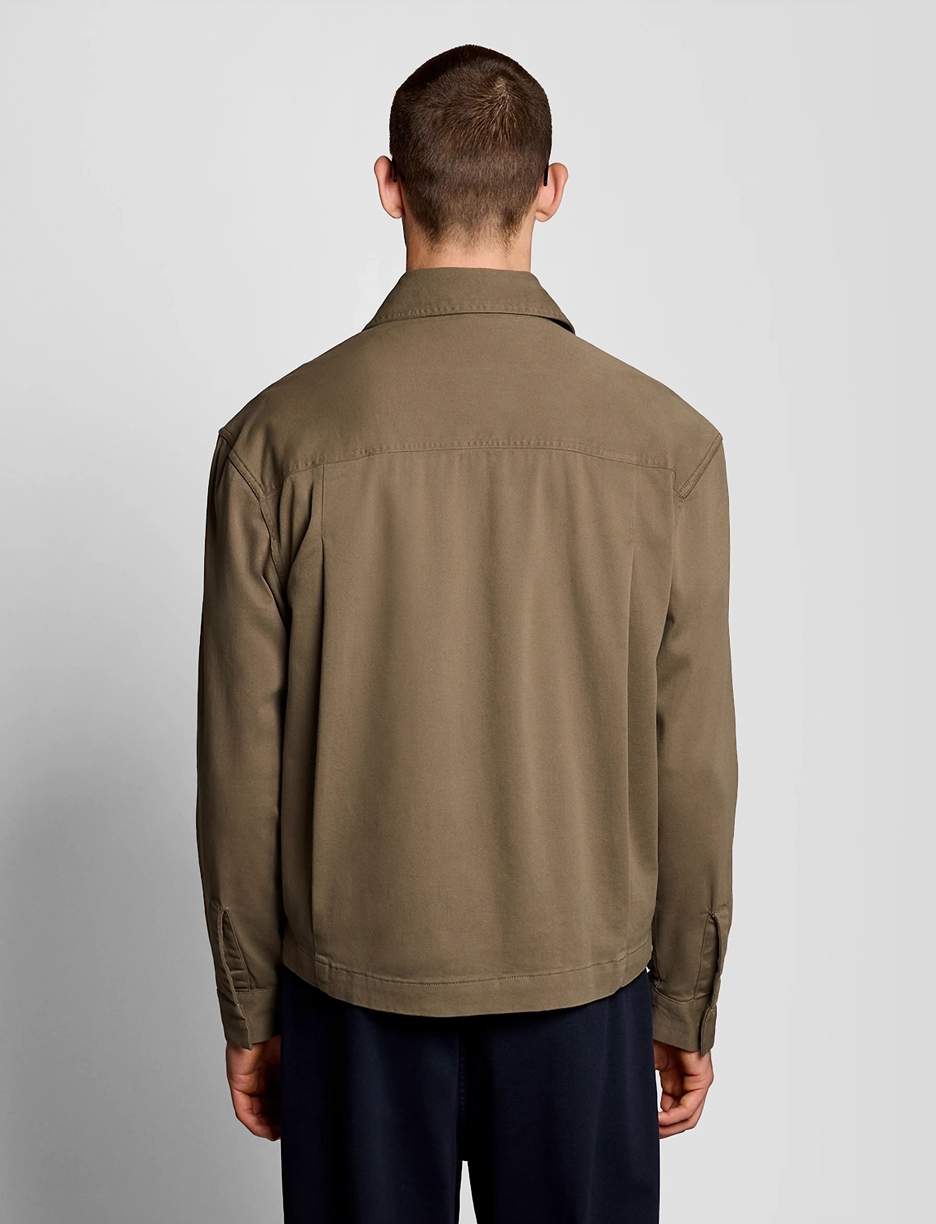 Lyle & Scott - Enzyme Wash Zip Through Overshirt - overshirts - khaki ash - 3