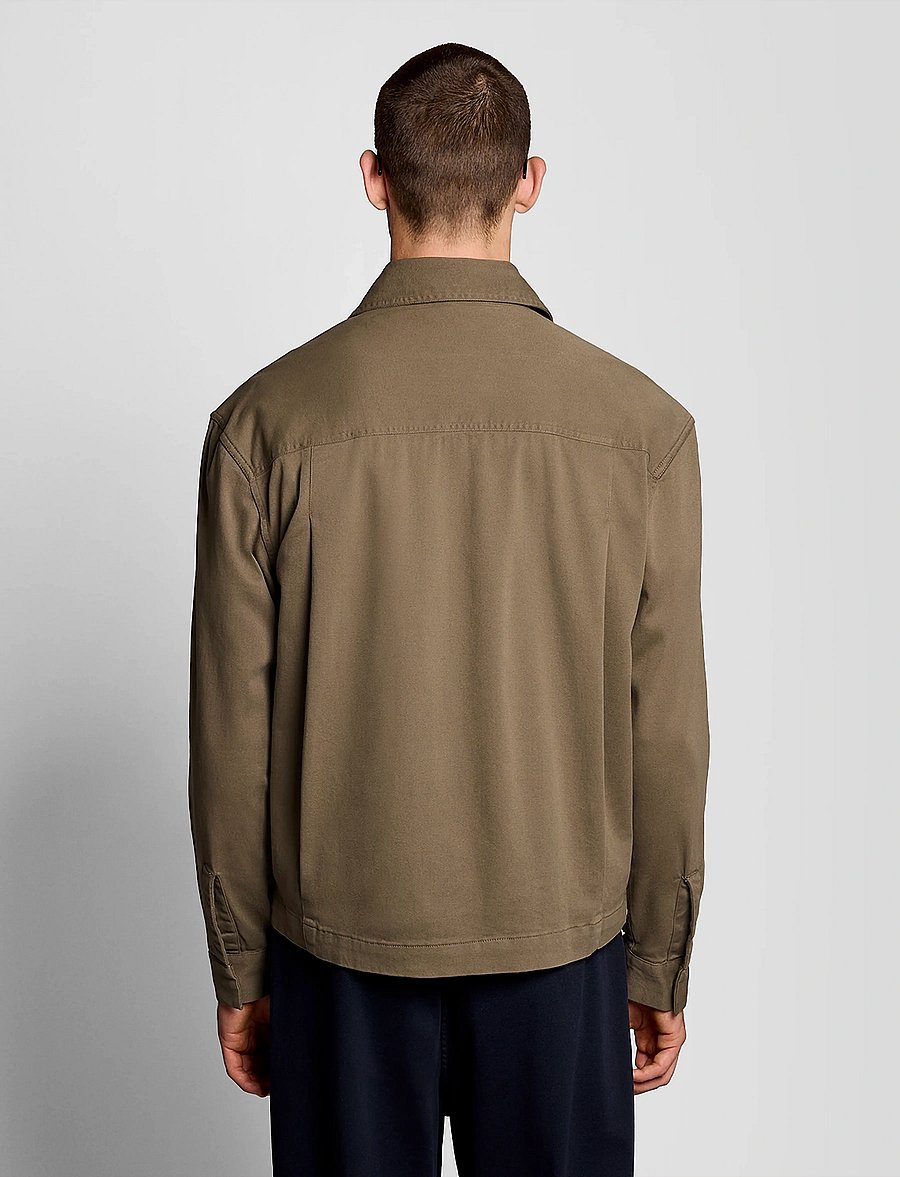 Lyle & Scott - Enzyme Wash Zip Through Overshirt - Überhemden - khaki ash - 3