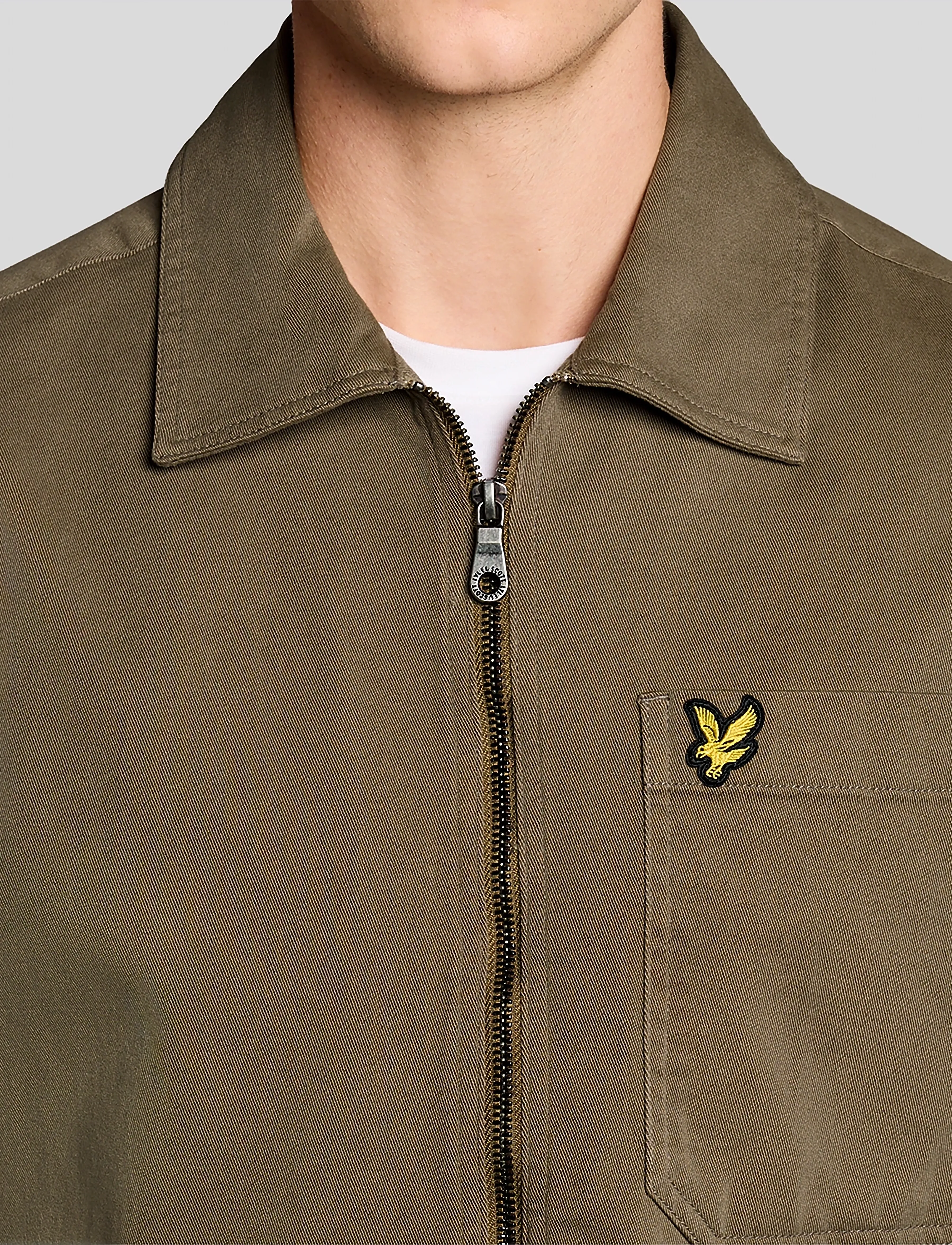Lyle & Scott - Enzyme Wash Zip Through Overshirt - overshirts - khaki ash - 5
