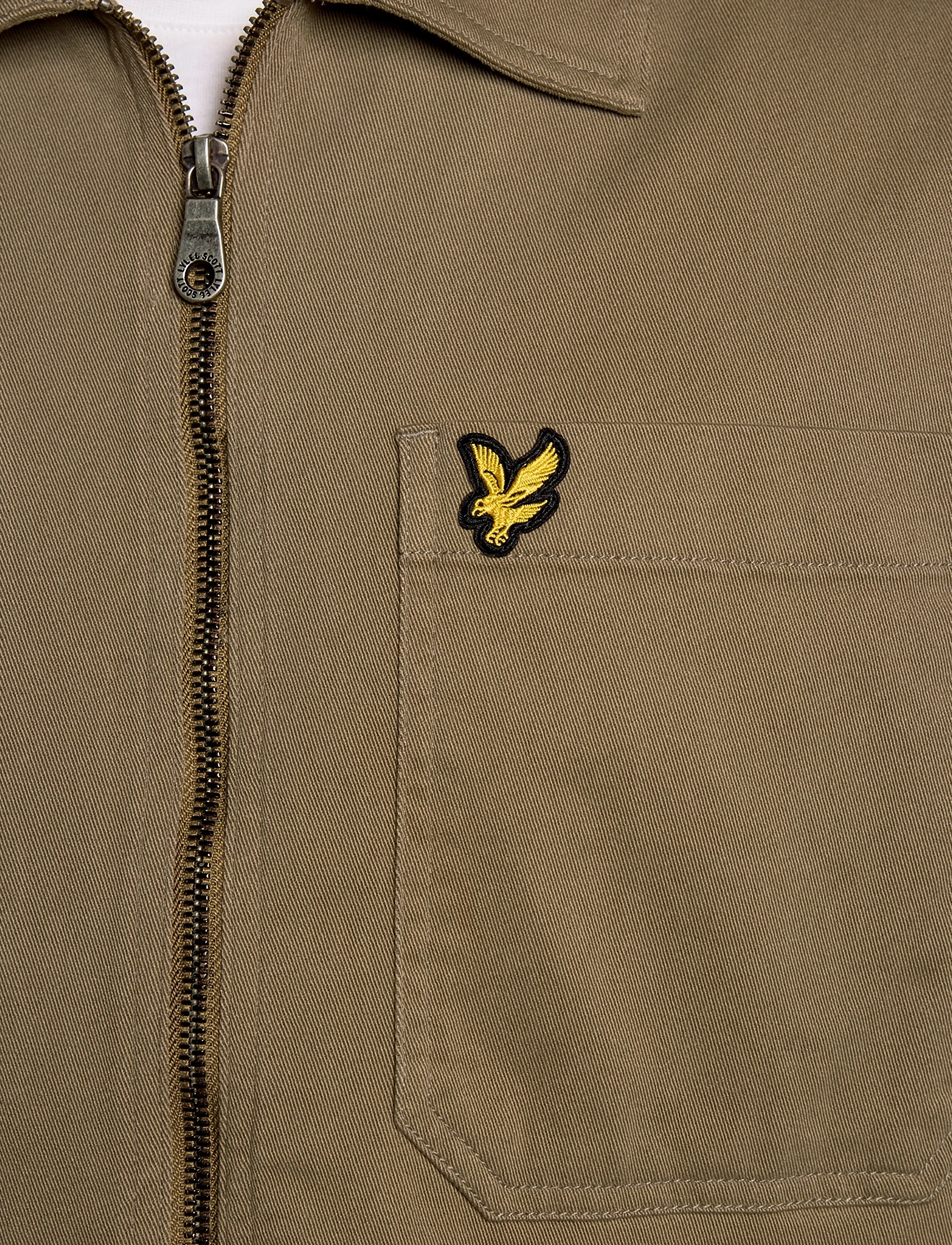 Lyle & Scott X569 Zip Overshirt i Salviagrön overshirts herr – bild 7