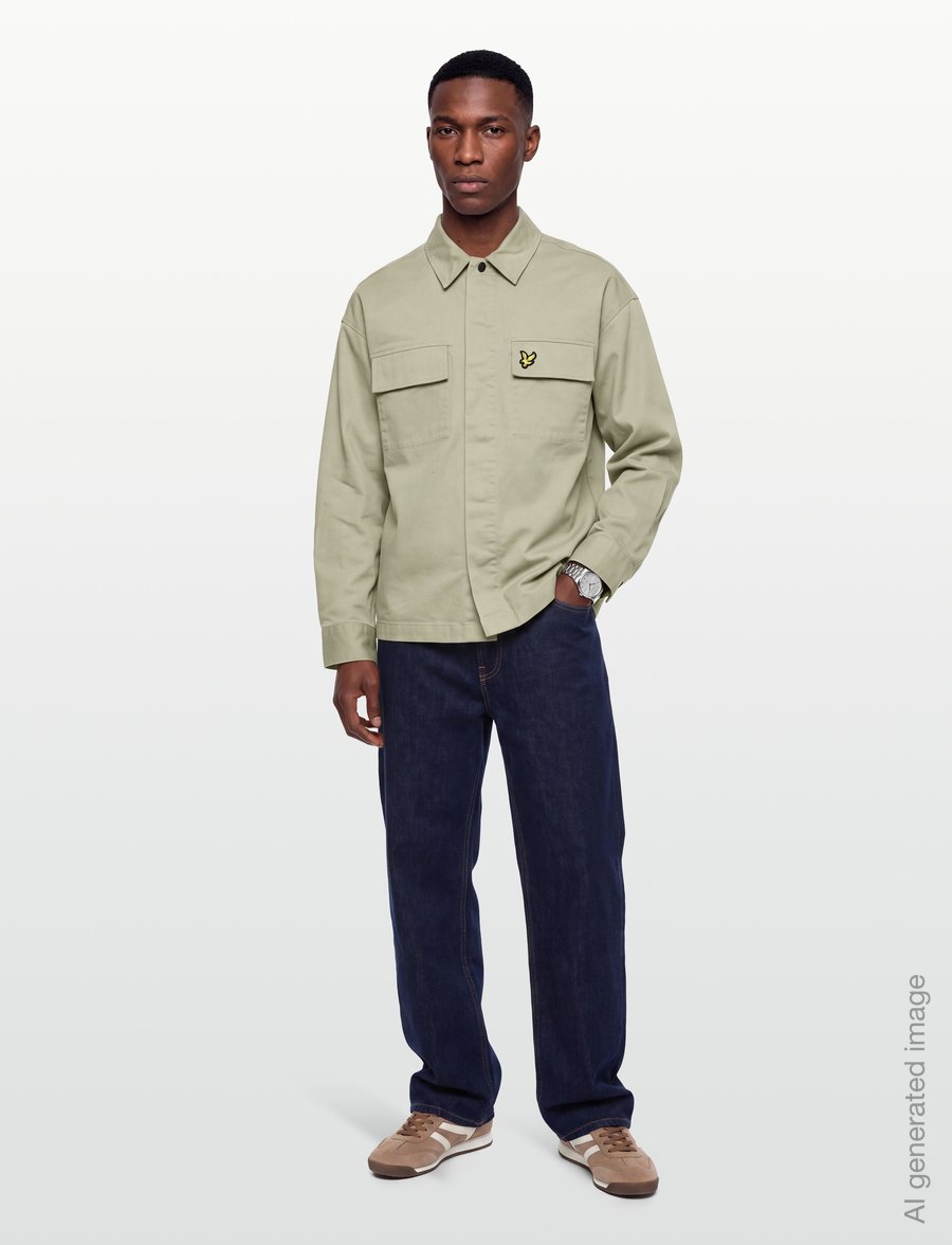 Lyle & Scott - Washed Overshirt - Überhemden - smoke olive - 0