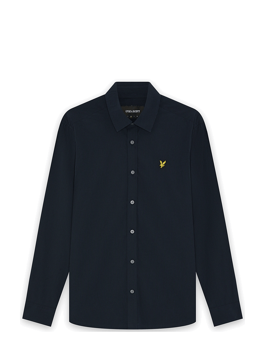 Lyle & Scott - Windowpane Shirt - dark navy - 0