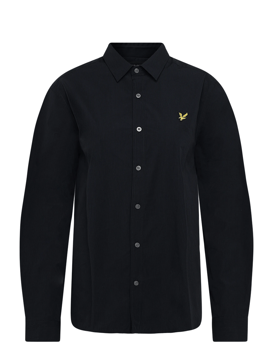 Lyle & Scott - Windowpane Shirt - casual skjorter - dark navy - 0