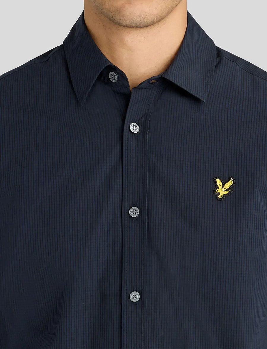 Lyle & Scott - Windowpane Shirt - casual skjortor - dark navy - 5