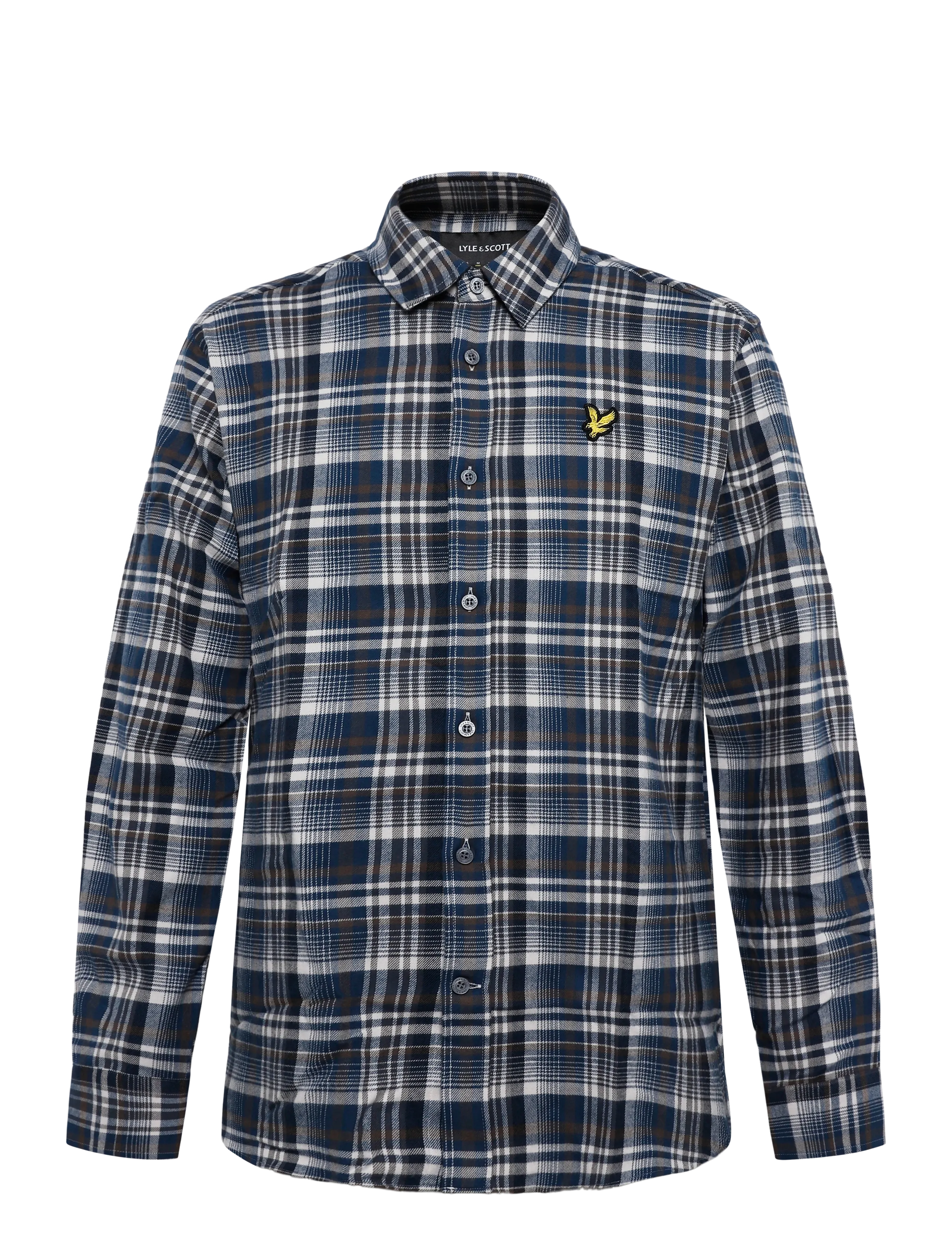Lyle & Scott Offset Check Shirt - Shirts - AEGEAN BLUE / blue