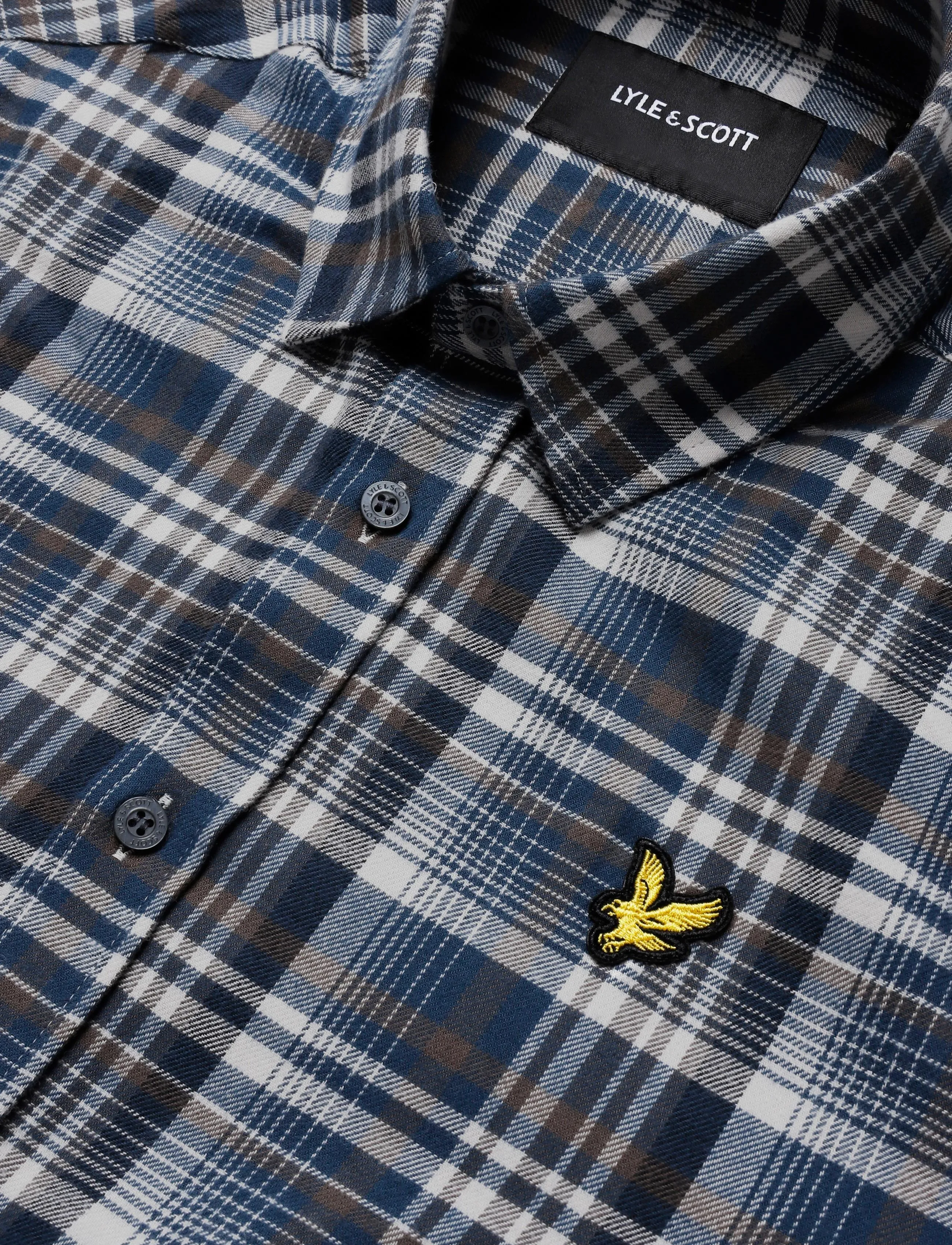 Lyle & Scott - Offset Check Shirt - aegean blue - 2