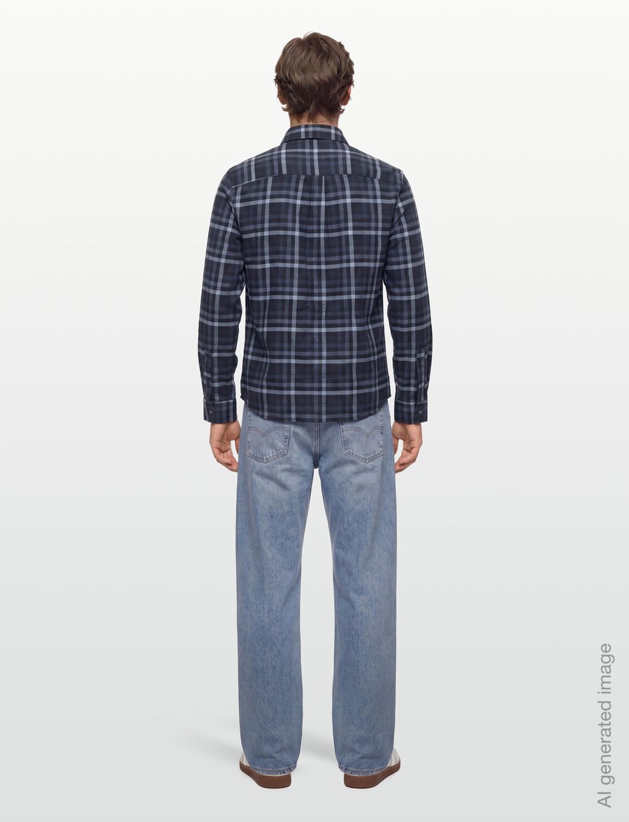 Lyle & Scott - Tonal Check Shirt - karierte hemden - dark navy - 4