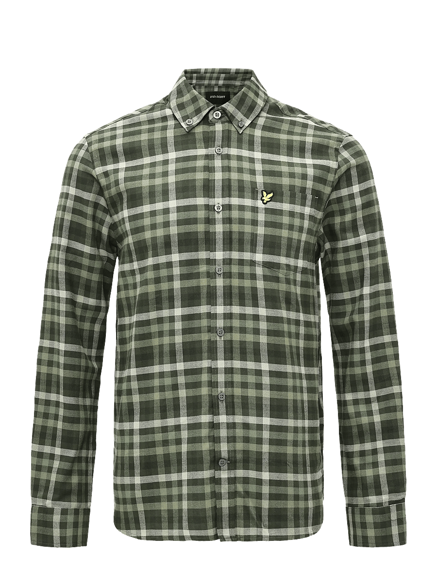 Lyle & Scott - Tonal Check Shirt - rūtaini krekli - deep depths - 0