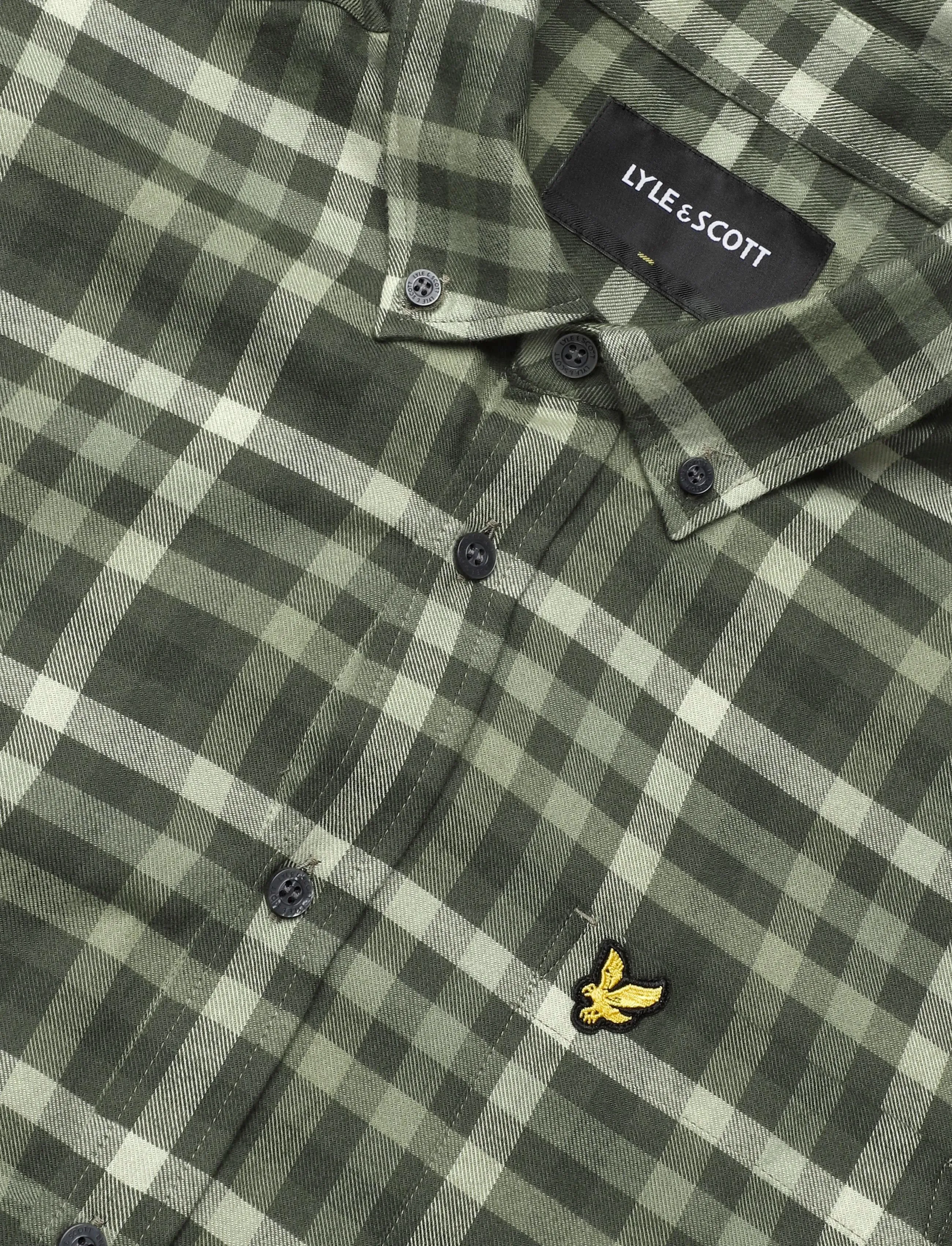 Lyle & Scott - Tonal Check Shirt - deep depths - 2