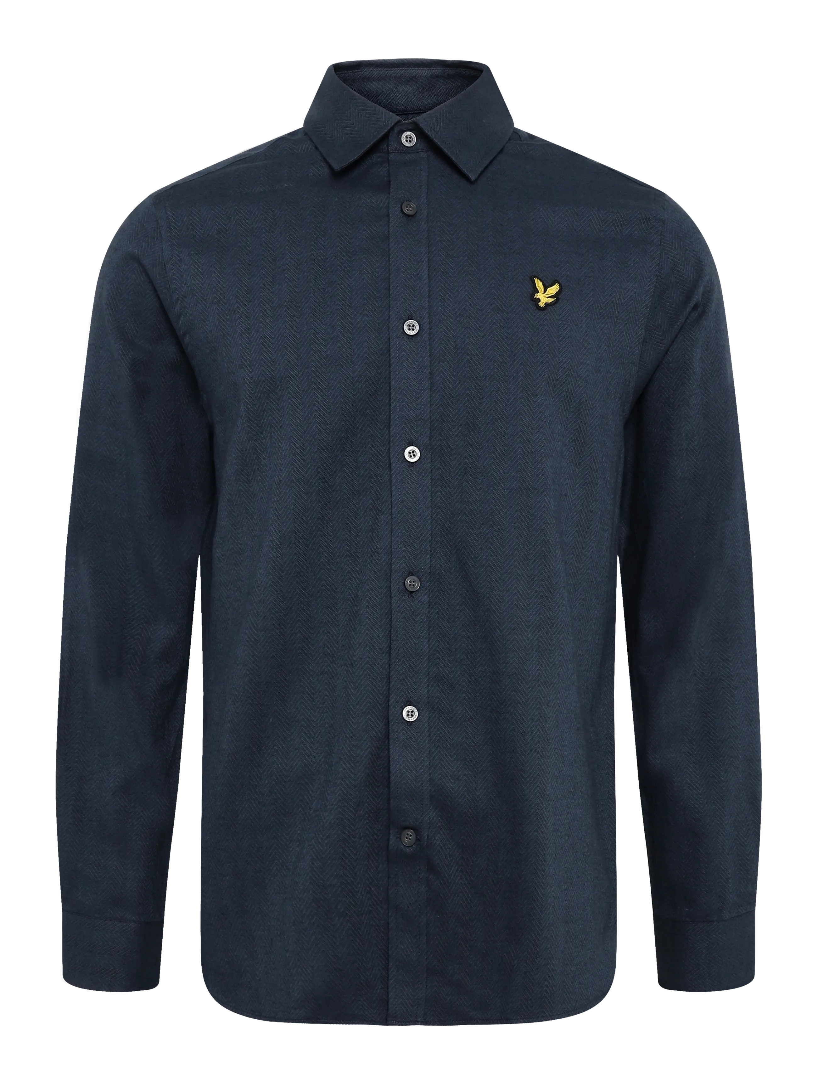 Lyle & Scott Herringbone Flannel Shirt - Streetstyle - DARK NAVY / navy