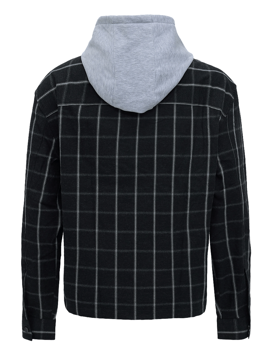 Lyle & Scott - Check Hooded Overshirt - checkered shirts - jet black - 2