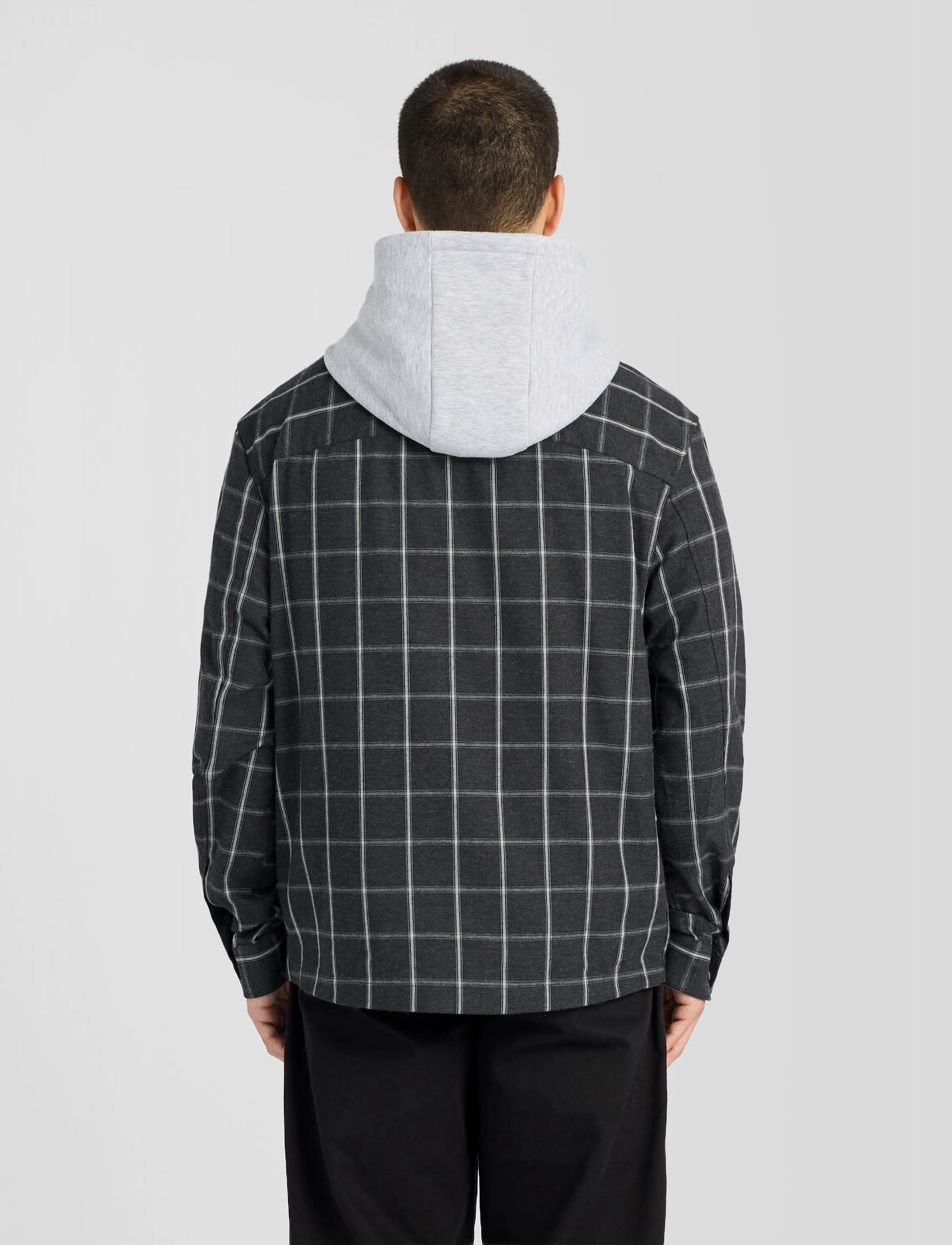 Lyle & Scott - Check Hooded Overshirt - jet black - 2