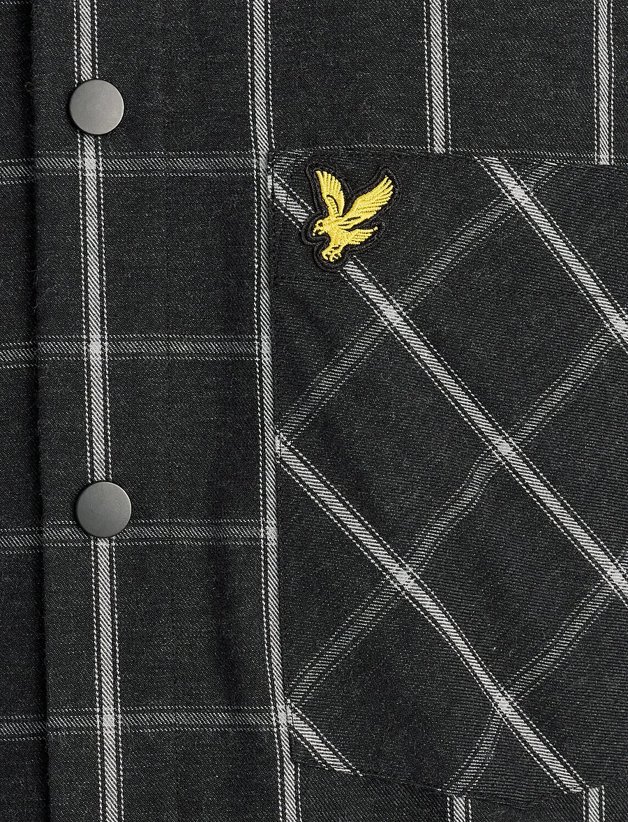 Lyle & Scott - Check Hooded Overshirt - ruudulised särgid - jet black - 5