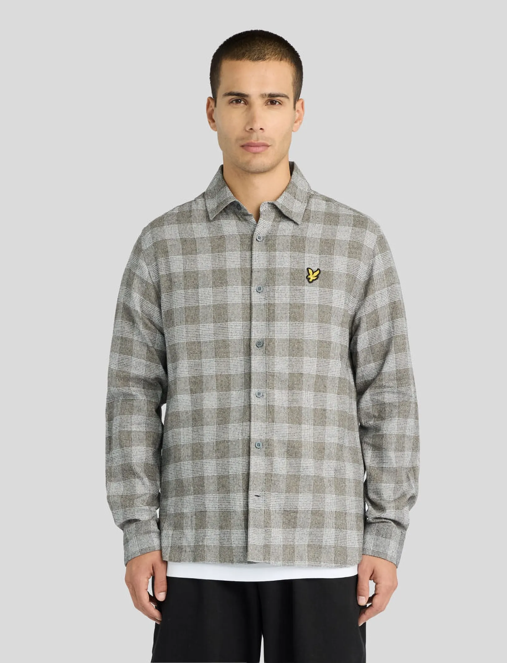 Lyle & Scott Static Check Flannel Shirt - Kleidung - STATIC GREY / grey