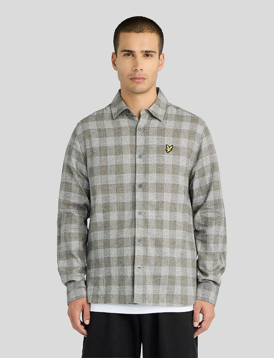 Lyle & Scott - Static Check Flannel Shirt - flanell-hemden - static grey - 0