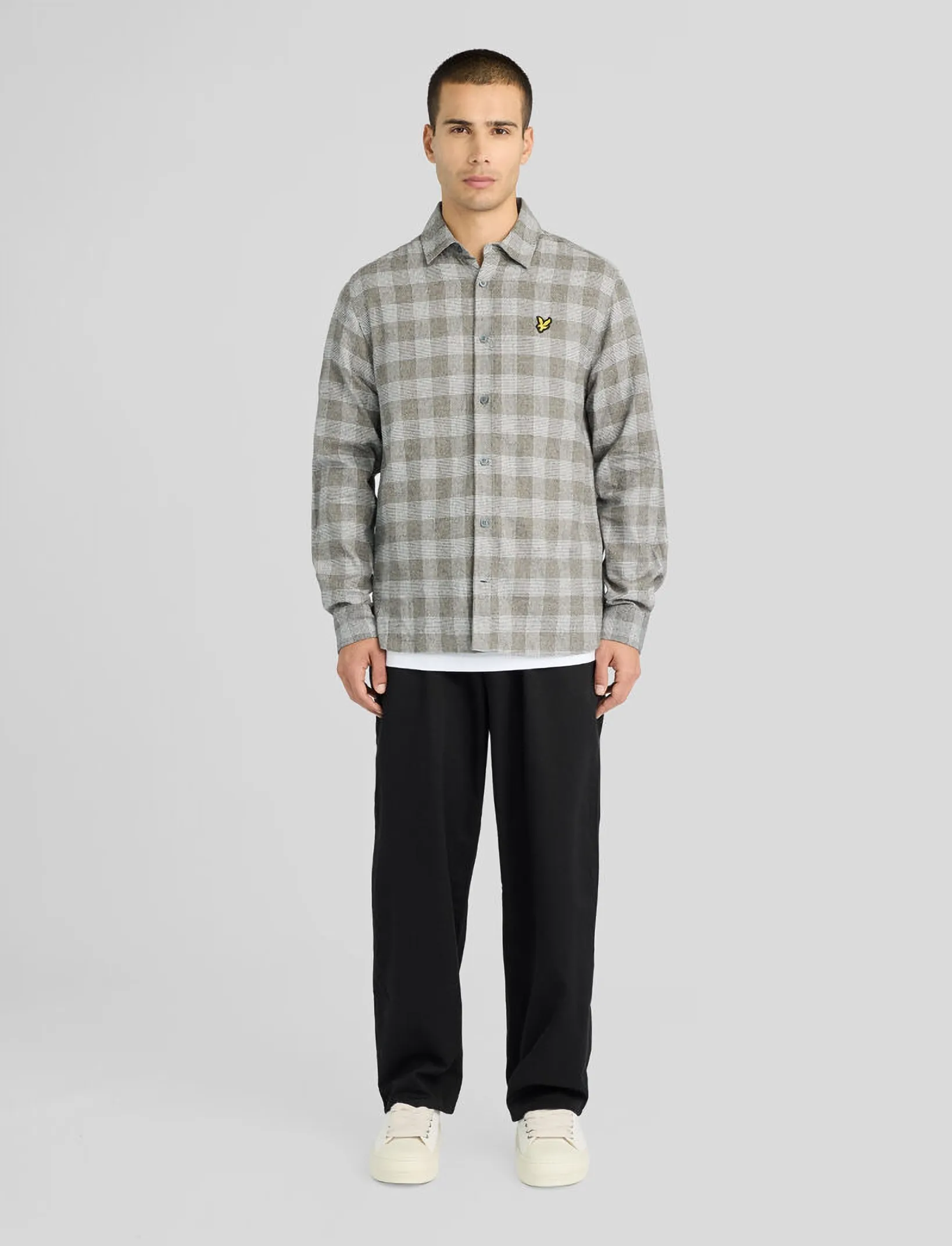 Lyle & Scott - Static Check Flannel Shirt - flanell-hemden - static grey - 4