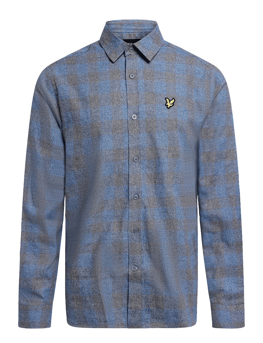 Lyle & Scott - Static Check Flannel Shirt - flanellskjortor - yale blue - 1