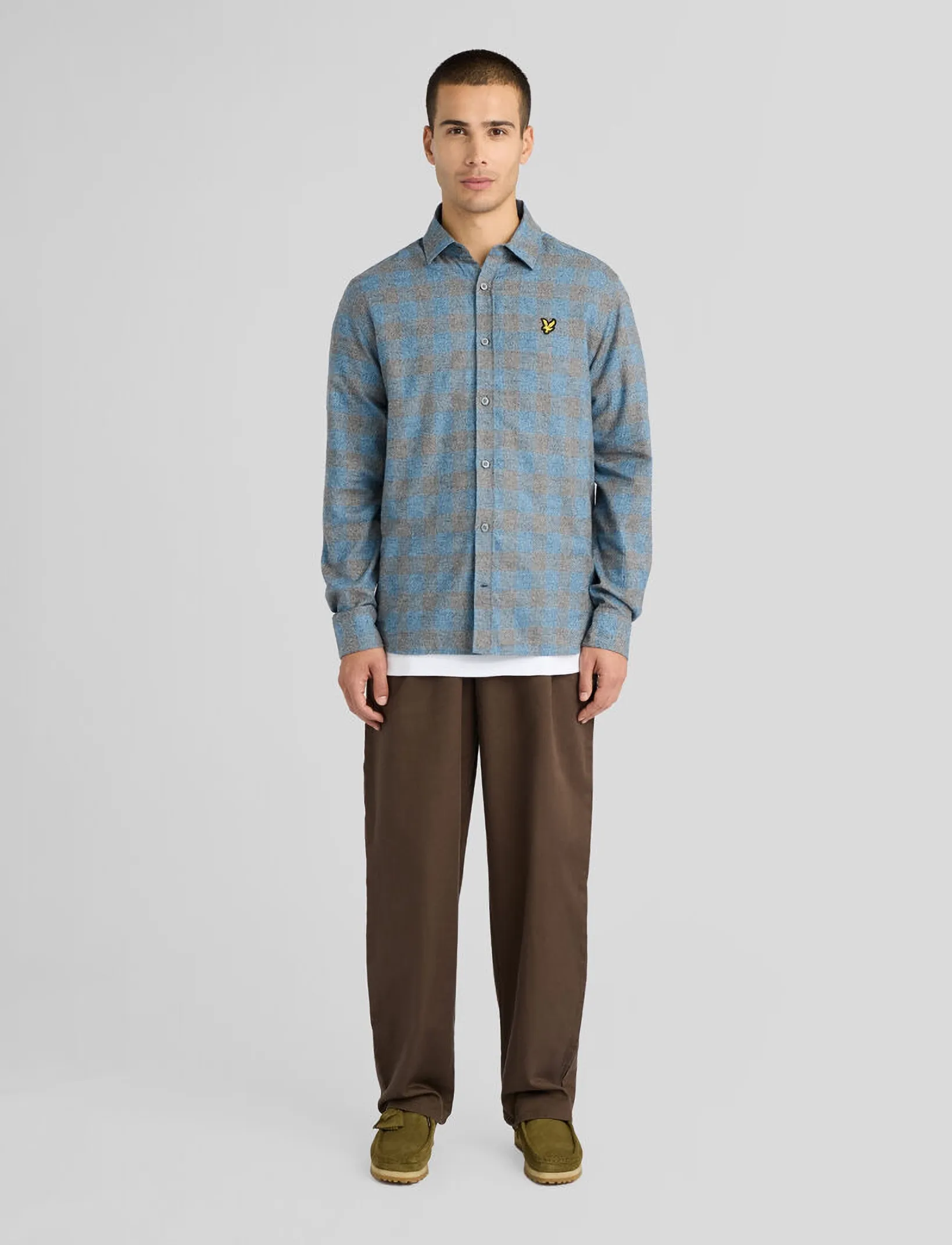 Lyle & Scott - Static Check Flannel Shirt - flanellskjortor - yale blue - 4