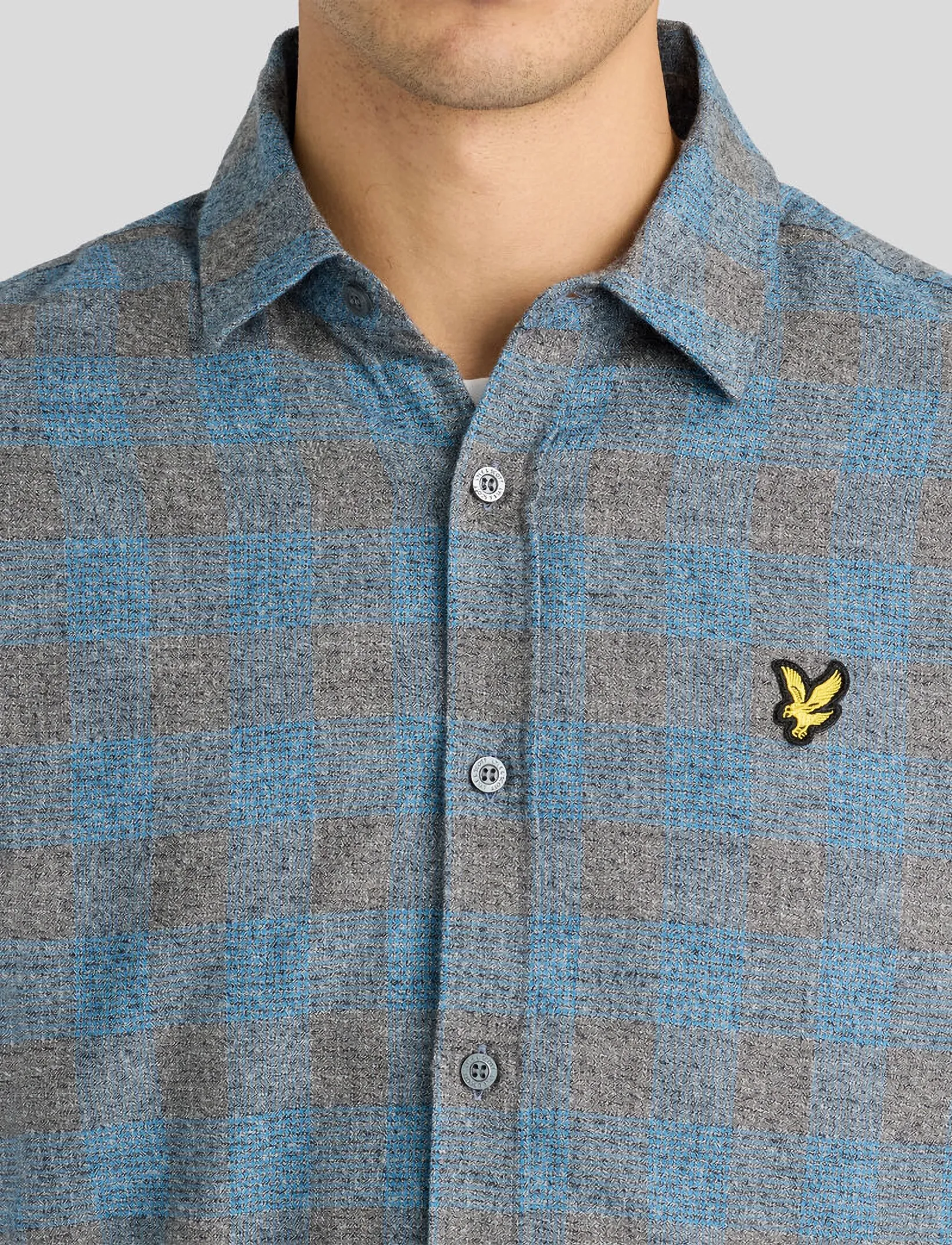 Lyle & Scott - Static Check Flannel Shirt - flanellskjortor - yale blue - 5