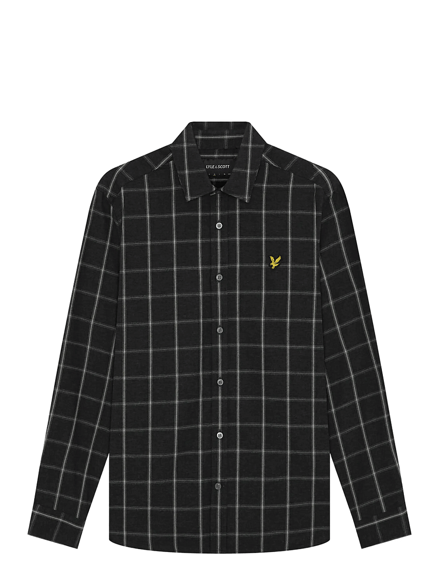Lyle & Scott - Broad Windowpane Check Shirt - ruudulised särgid - jet black - 1
