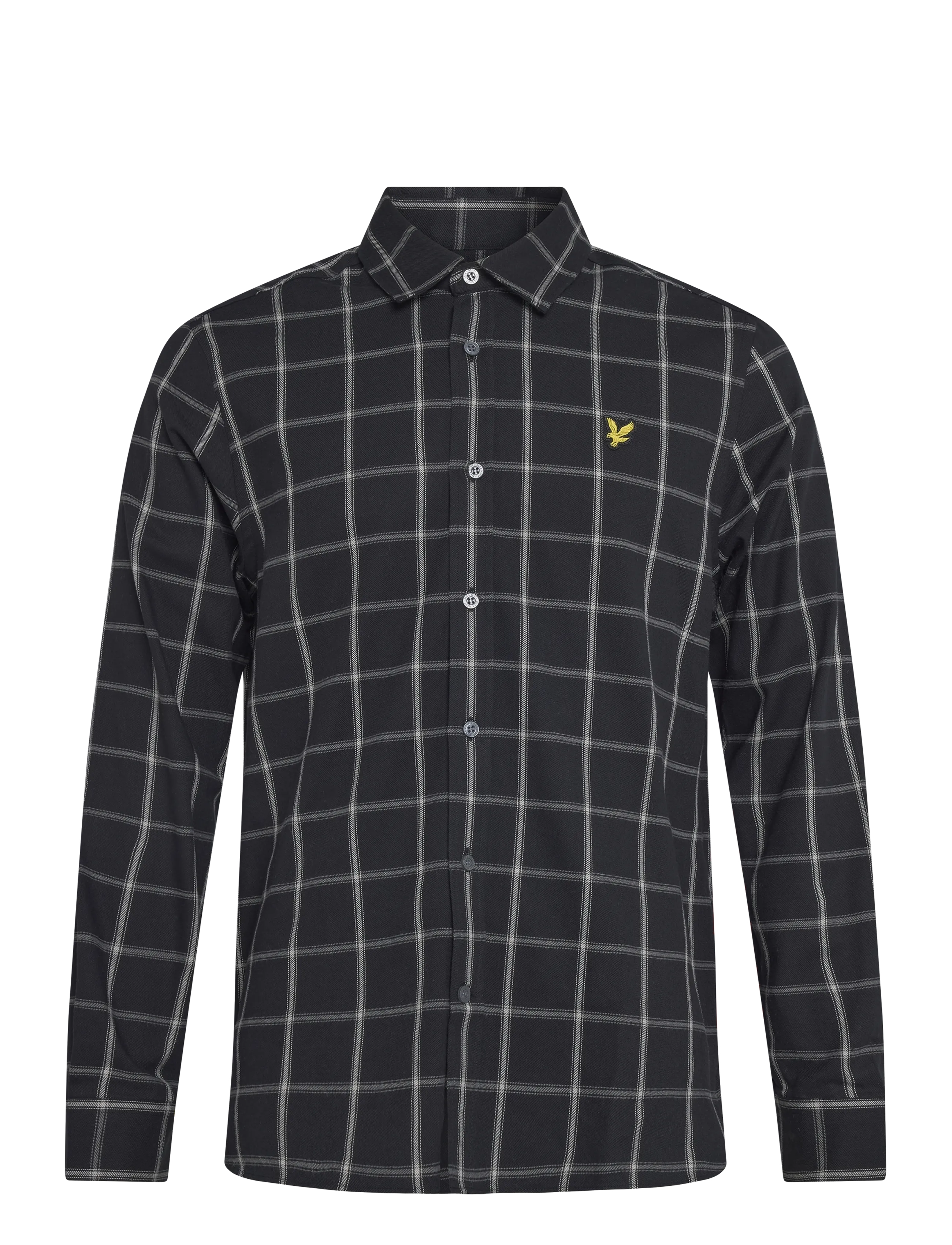 Lyle & Scott - Broad Windowpane Check Shirt - rutiga skjortor - jet black - 1
