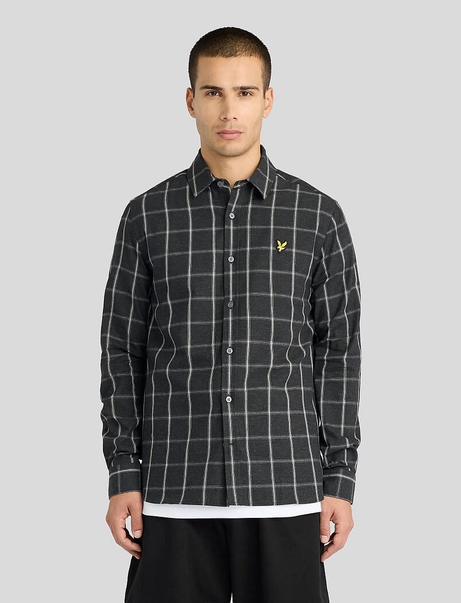 Lyle & Scott - Broad Windowpane Check Shirt - ruudulised särgid - jet black - 0