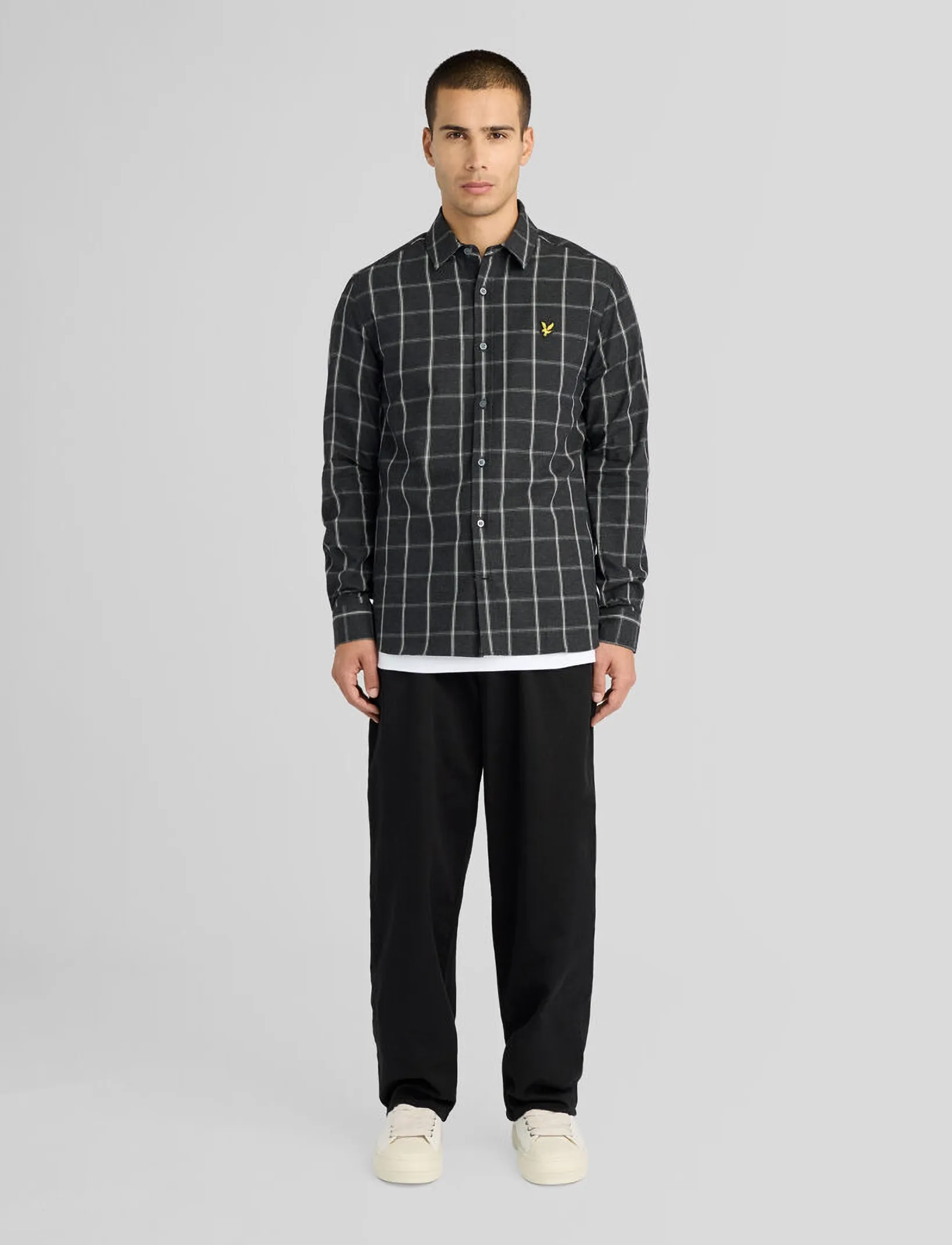 Lyle & Scott - Broad Windowpane Check Shirt - ruudulised särgid - jet black - 3