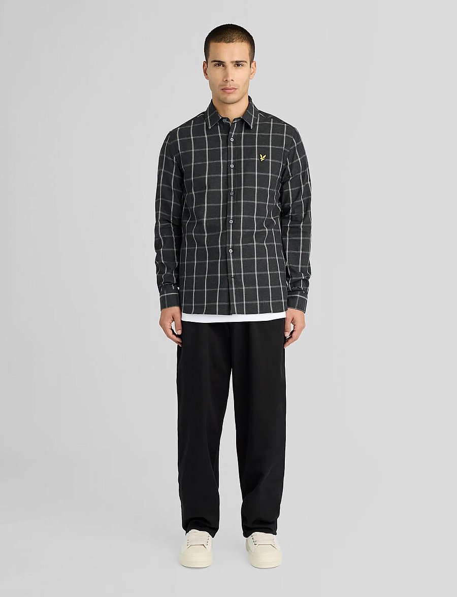 Lyle & Scott - Broad Windowpane Check Shirt - ruudulised särgid - jet black - 3
