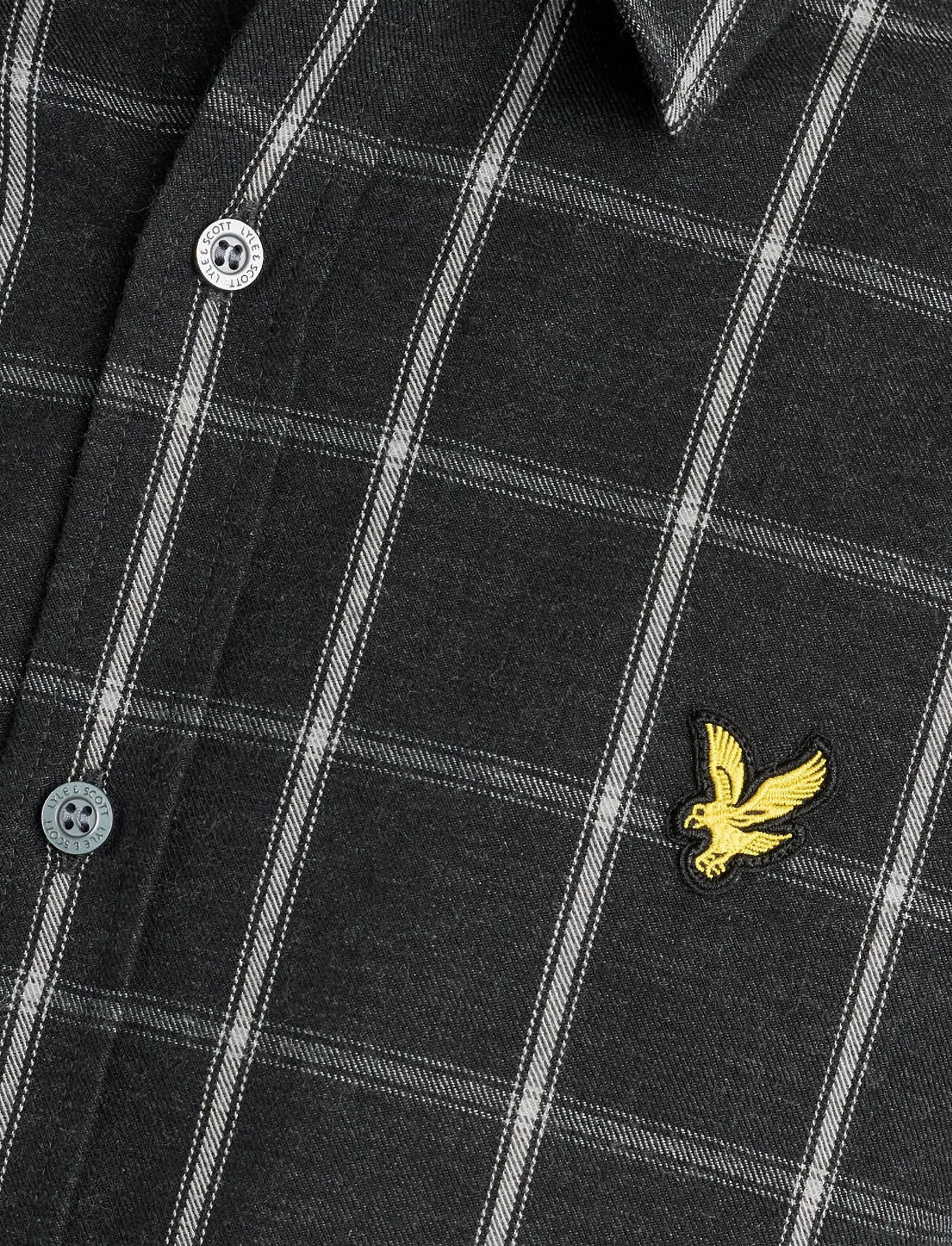 Lyle & Scott - Broad Windowpane Check Shirt - ruudulised särgid - jet black - 5