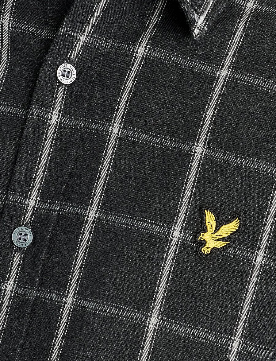 Lyle & Scott - Broad Windowpane Check Shirt - ruudulised särgid - jet black - 5