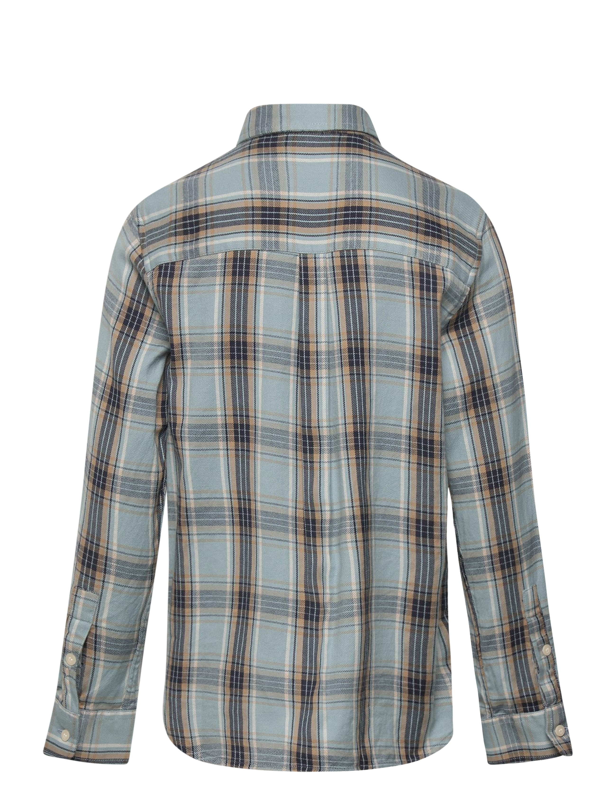 Lyle & Scott - Button Down Check Shirt - a19 slate blue - 1
