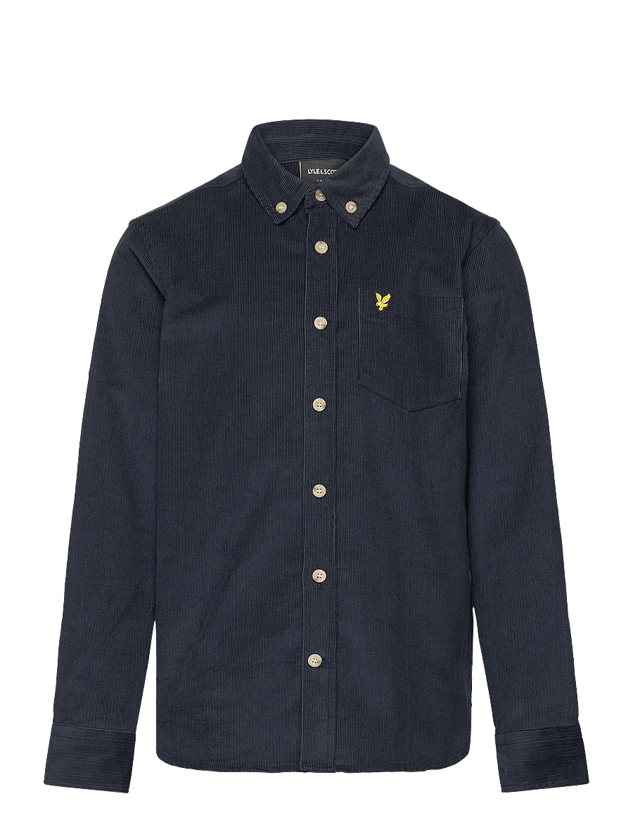 Lyle & Scott - Needle Cord Shirt - långärmade skjortor - dark navy - 1