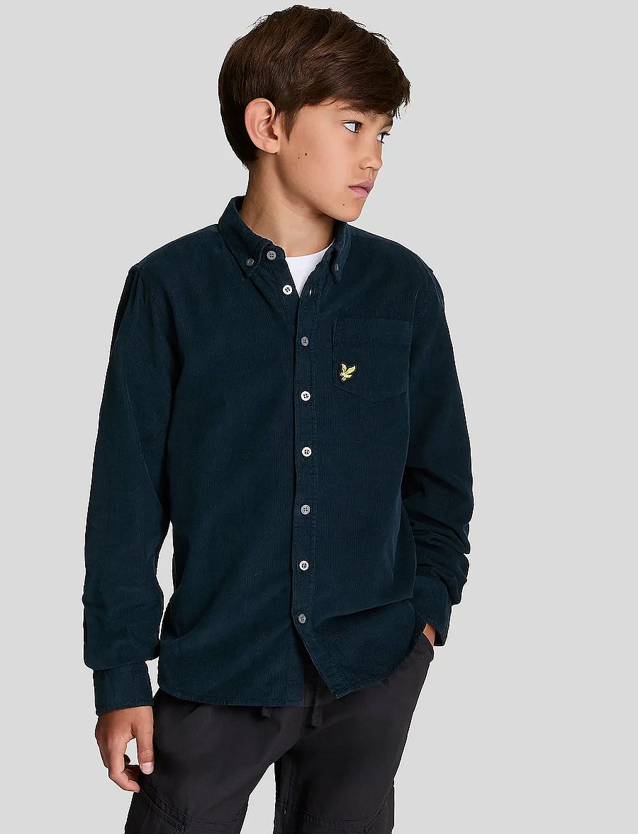 Lyle & Scott - Needle Cord Shirt - långärmade skjortor - dark navy - 0