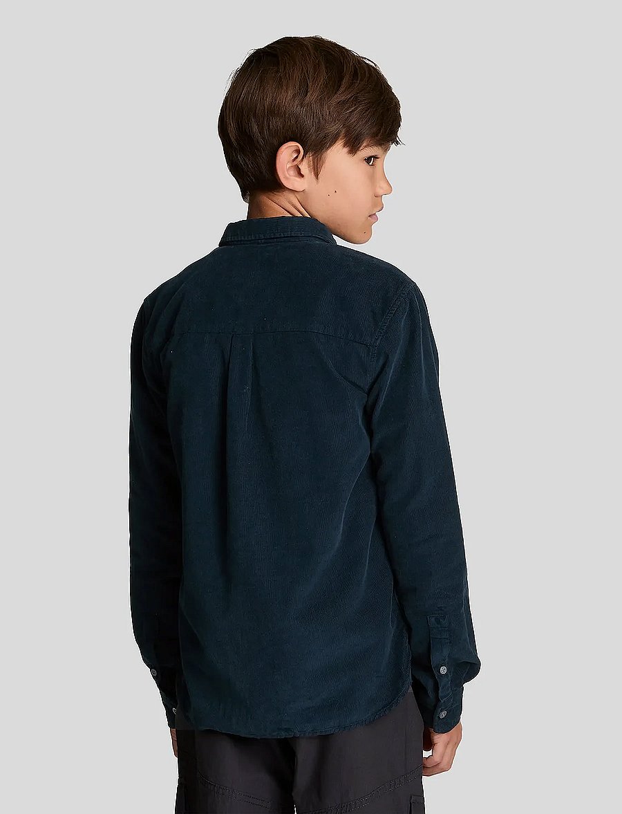 Lyle & Scott - Needle Cord Shirt - långärmade skjortor - dark navy - 3