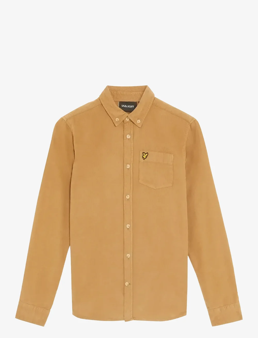 Lyle & Scott - Needle Cord Shirt - langærmede skjorter - x851 tigers eye - 1