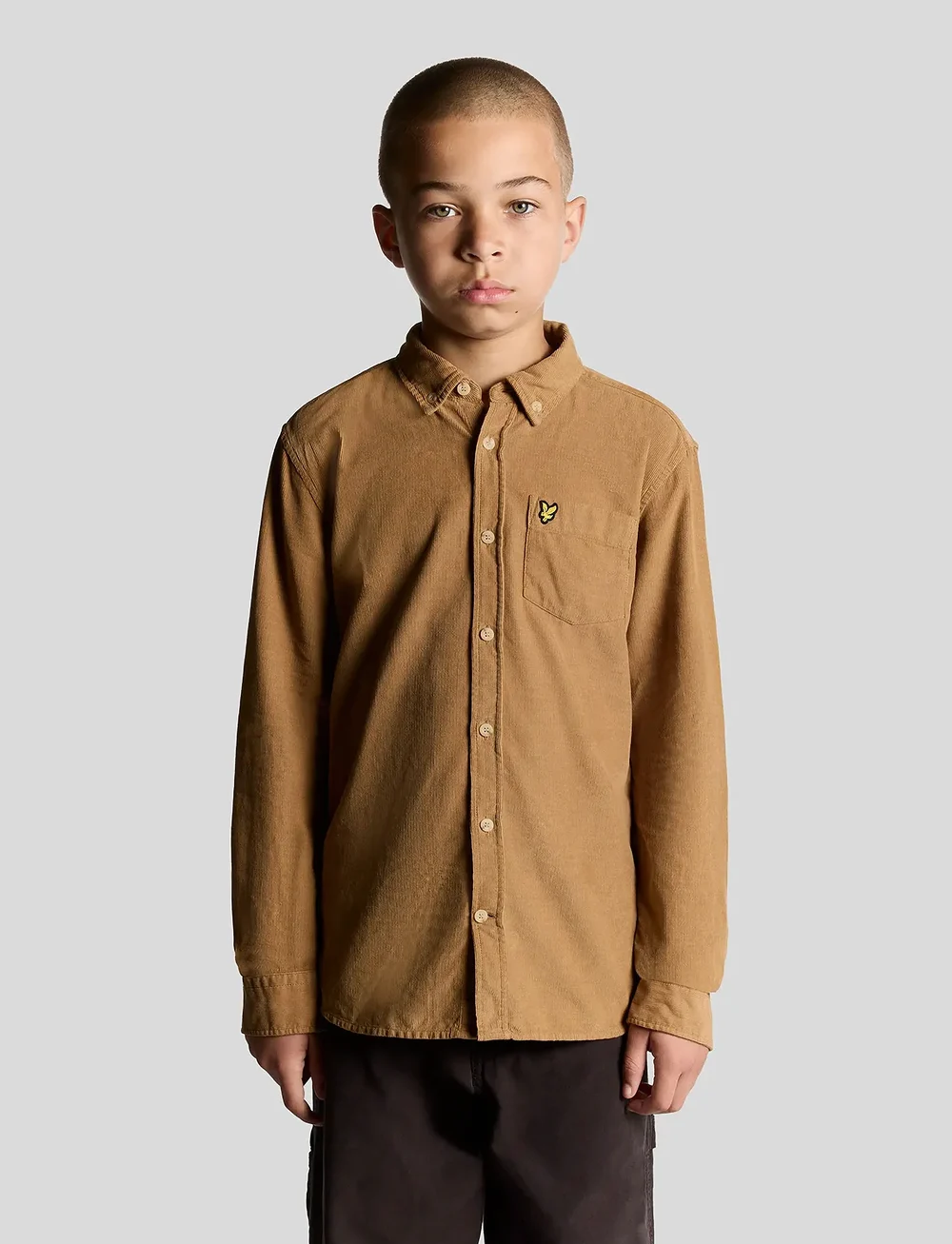 Lyle & Scott - Needle Cord Shirt - langærmede skjorter - x851 tigers eye - 0
