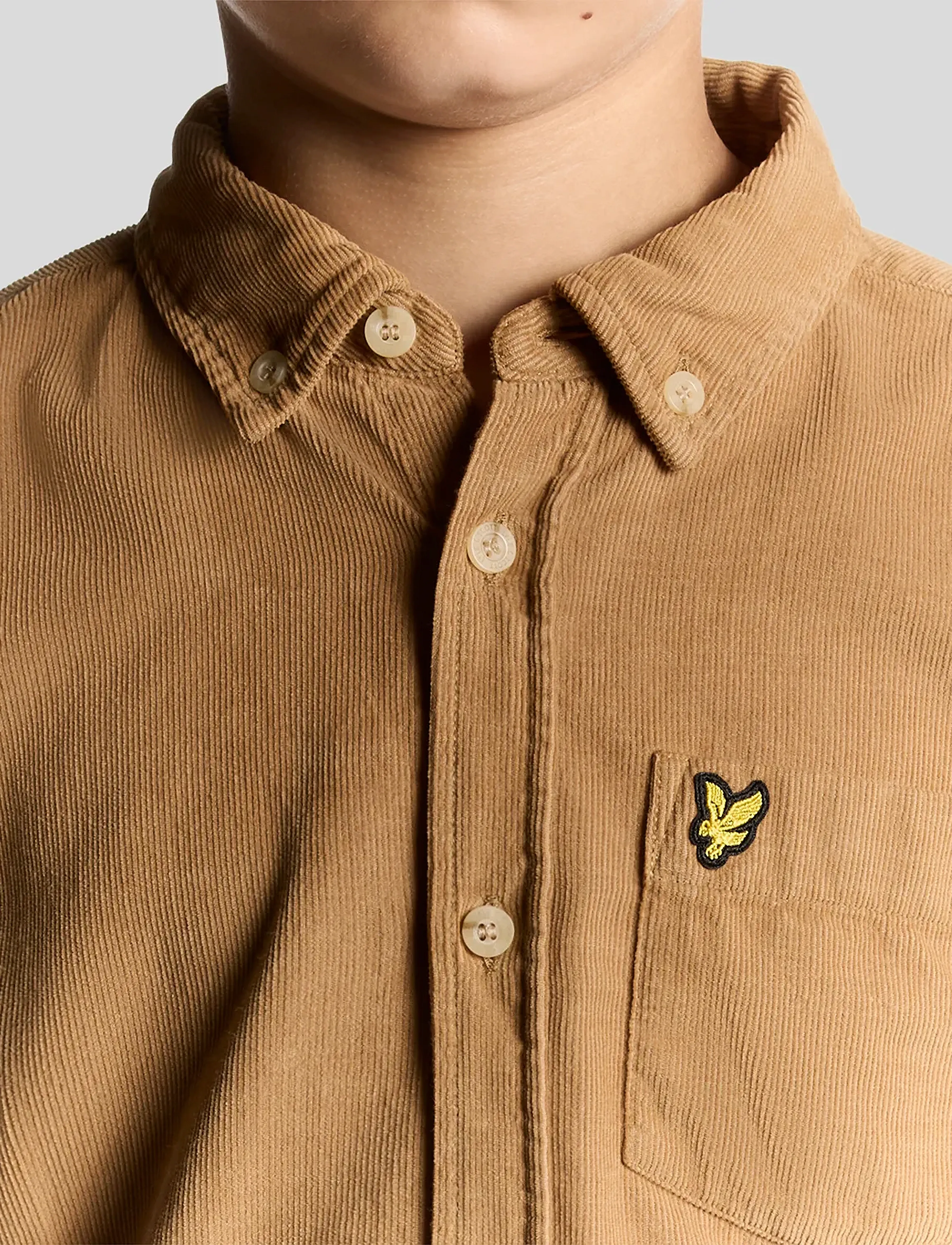 Lyle & Scott - Needle Cord Shirt - långärmade skjortor - x851 tigers eye - 4