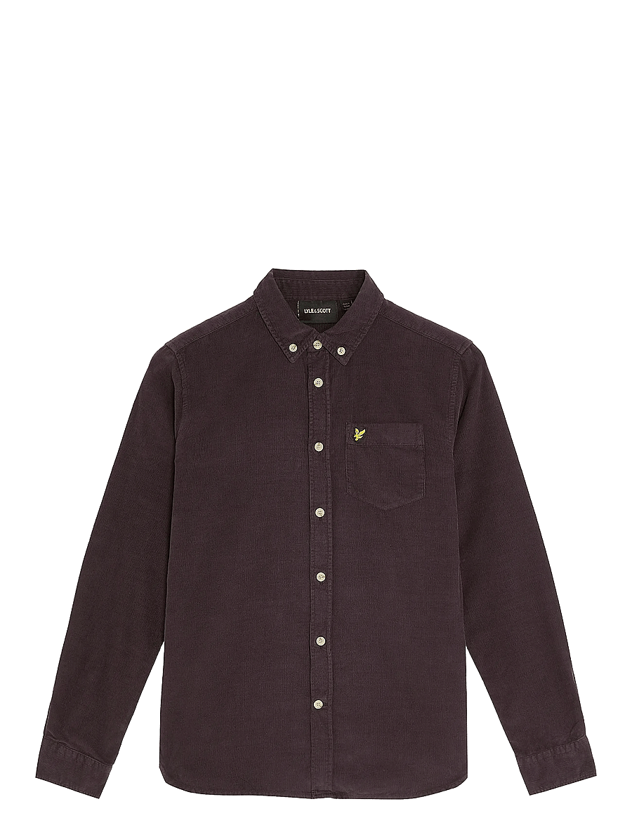 Lyle & Scott - Needle Cord Shirt - pikkade varrukatega särgid - x868 dusky maroon - 0