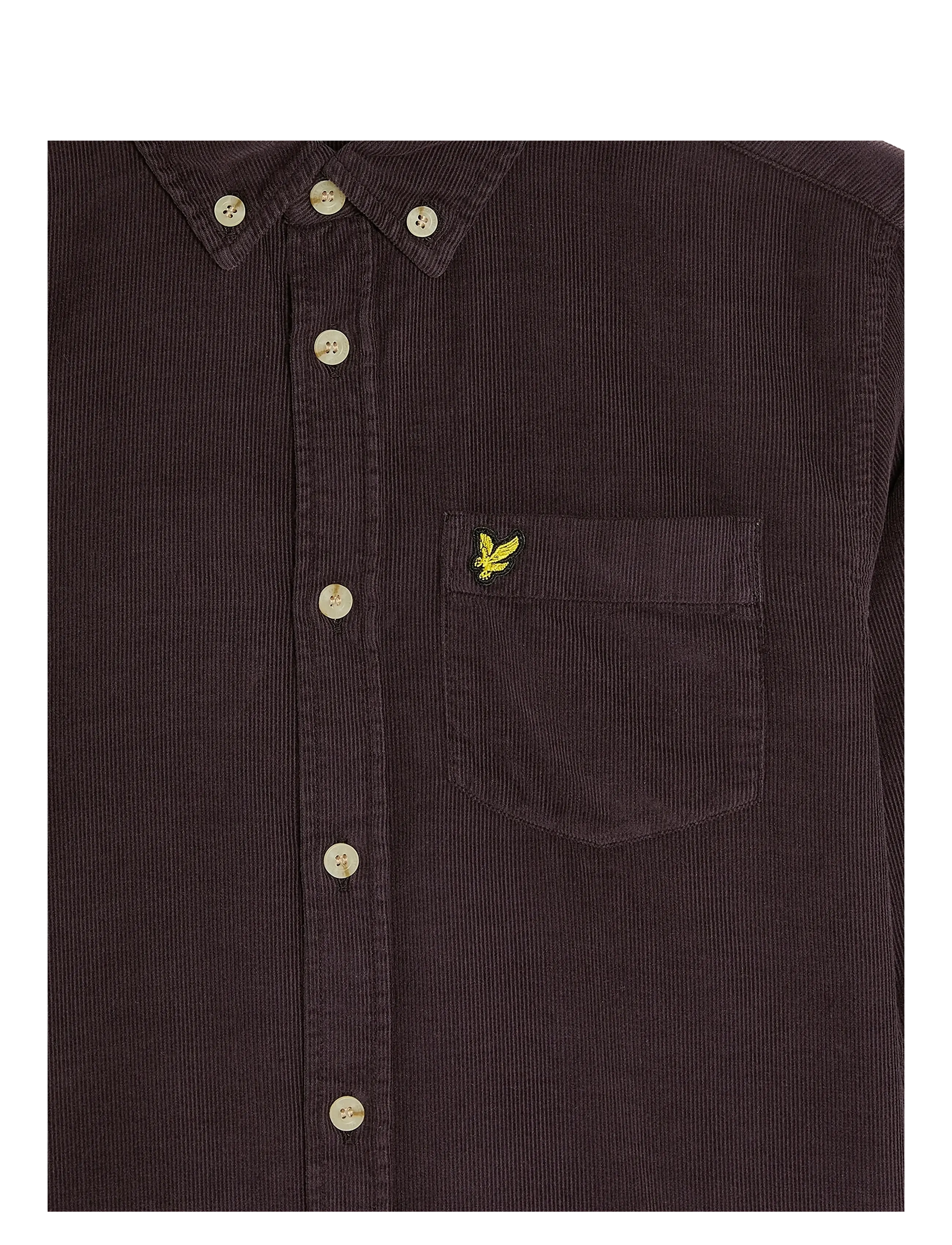 Lyle & Scott - Needle Cord Shirt - långärmade skjortor - x868 dusky maroon - 2