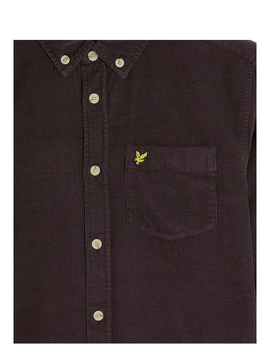 Lyle & Scott - Needle Cord Shirt - pikkade varrukatega särgid - x868 dusky maroon - 2